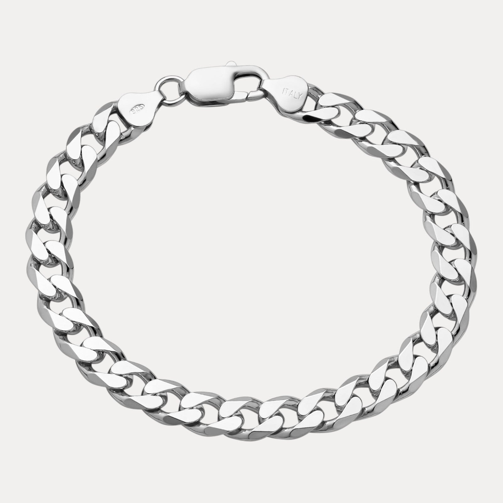 925 Sterling Silver 8mm Curb Bracelet