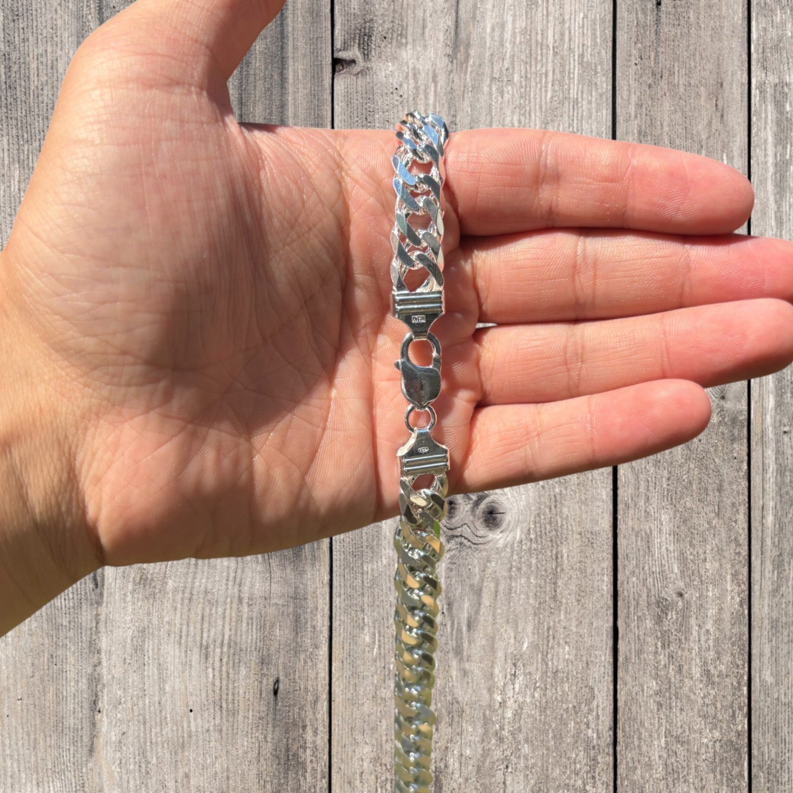 925 Sterling Silver 12mm Double Curb Chain Necklace