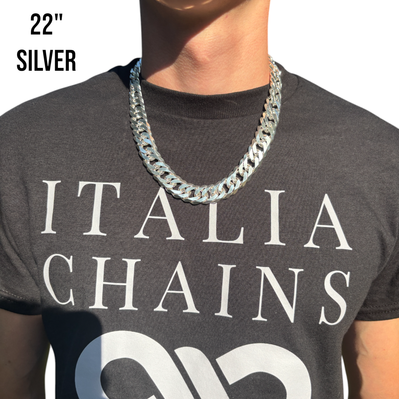 925 Sterling Silver 16mm Double Curb Chain Necklace