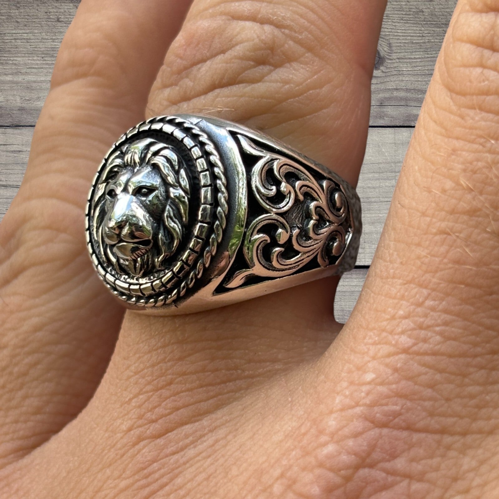 925 Sterling Silver Lion Ring