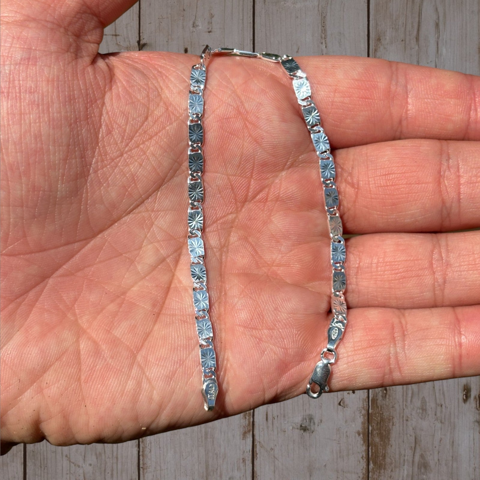 925 Sterling Silver 4mm Valentino Bracelet