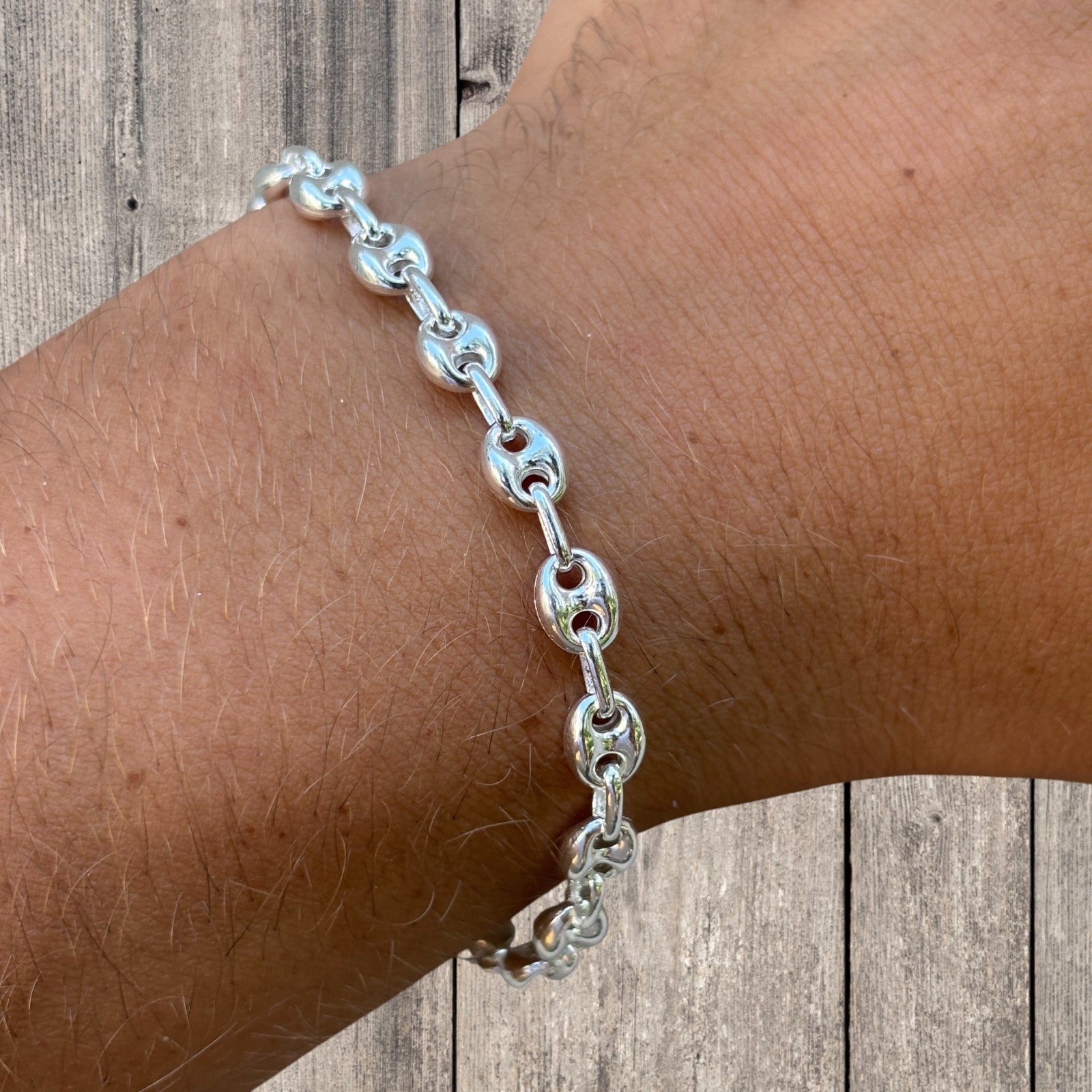 925 Sterling Silver 6mm Puffed Gucci Bracelet