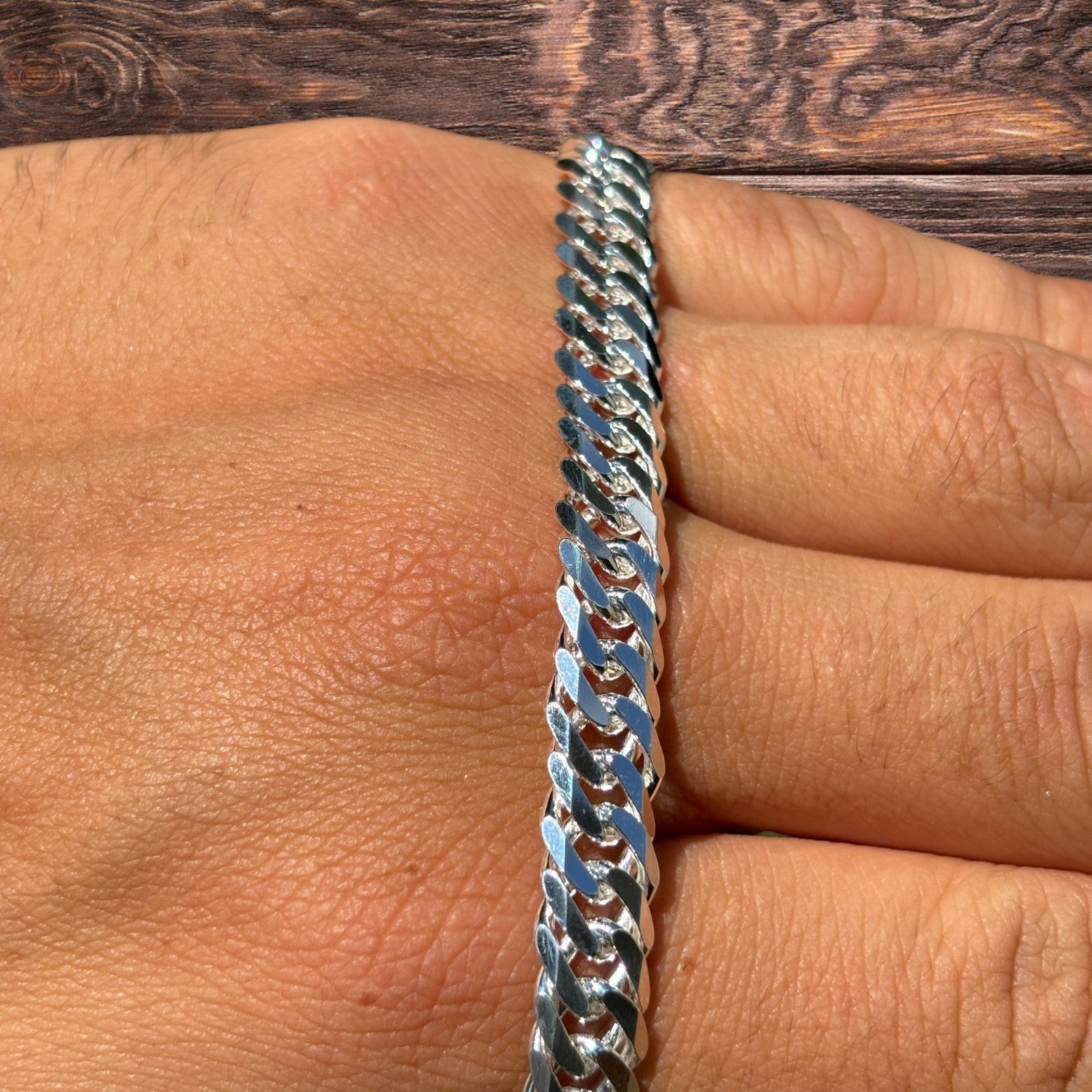 925 Sterling Silver 8mm Double Curb Chain Necklace