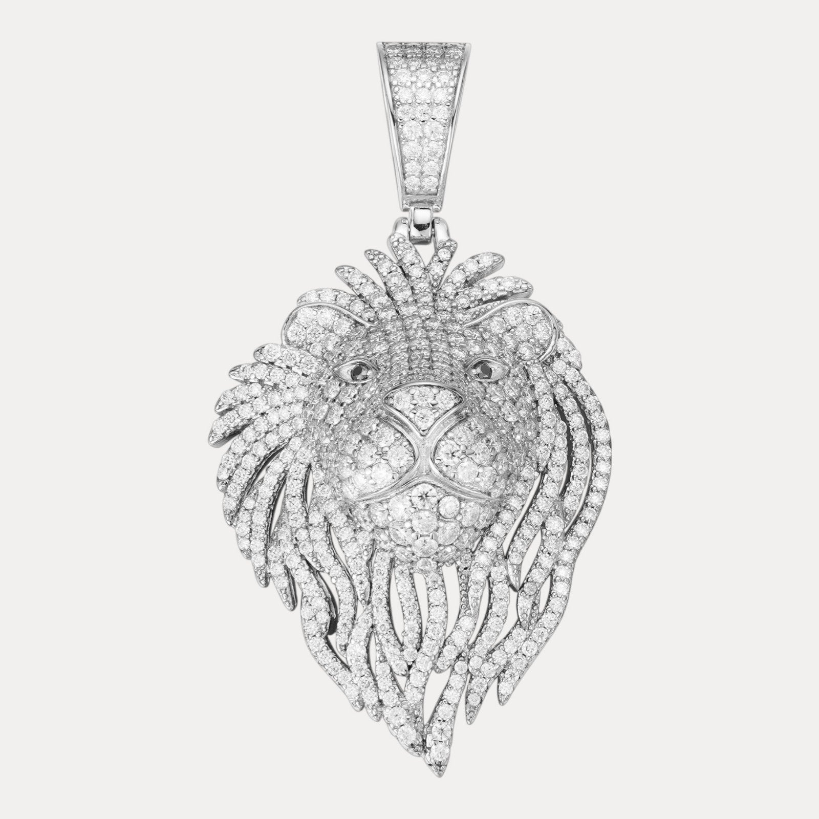 925 Sterling Silver Lion Pendant With Moissanite