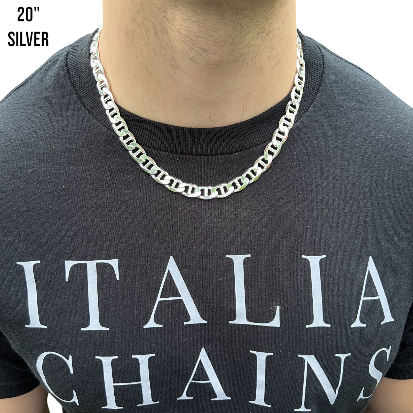 925 Sterling Silver 10mm Mariner Chain Necklace