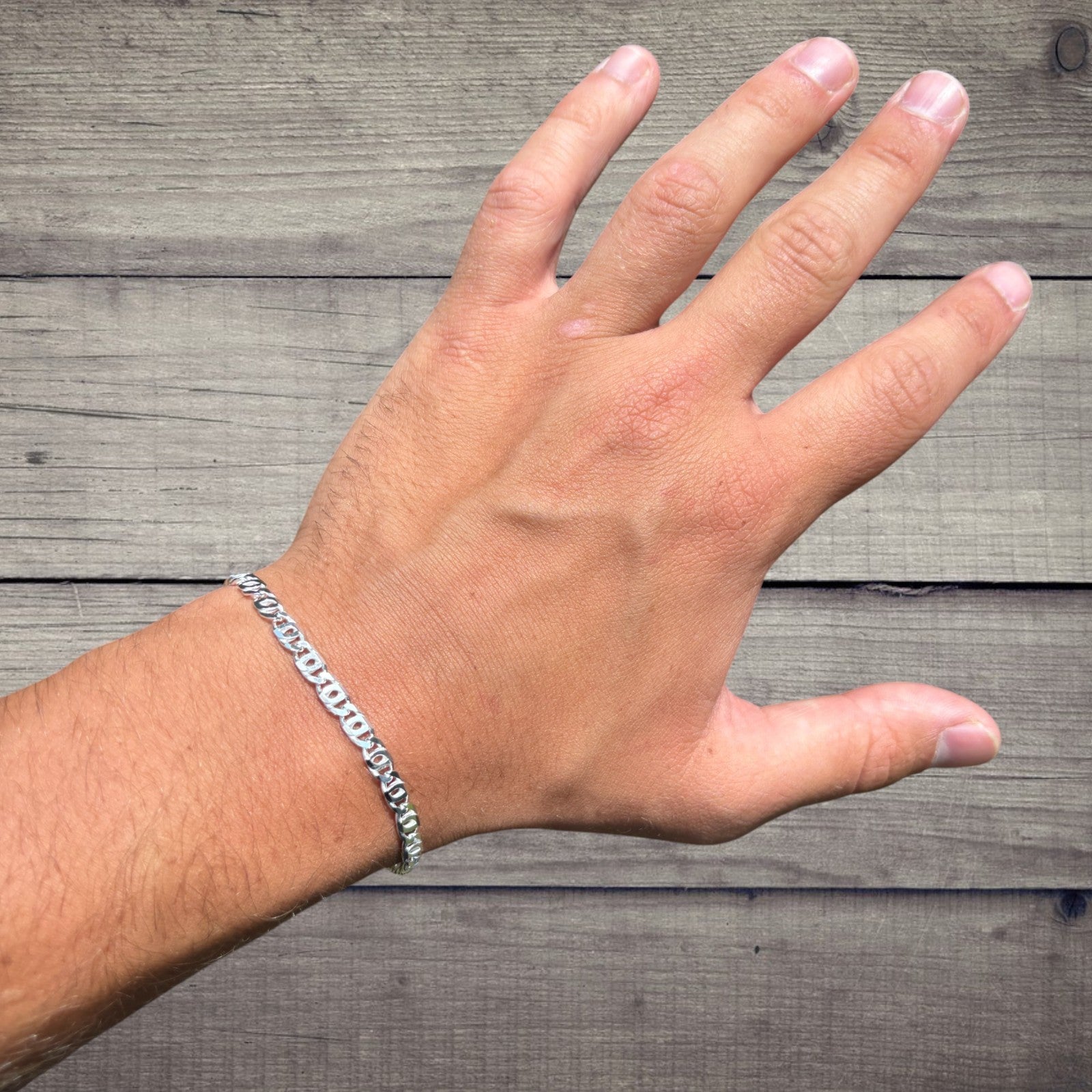 925 Sterling Silver 4.5mm Tiger Eye Bracelet