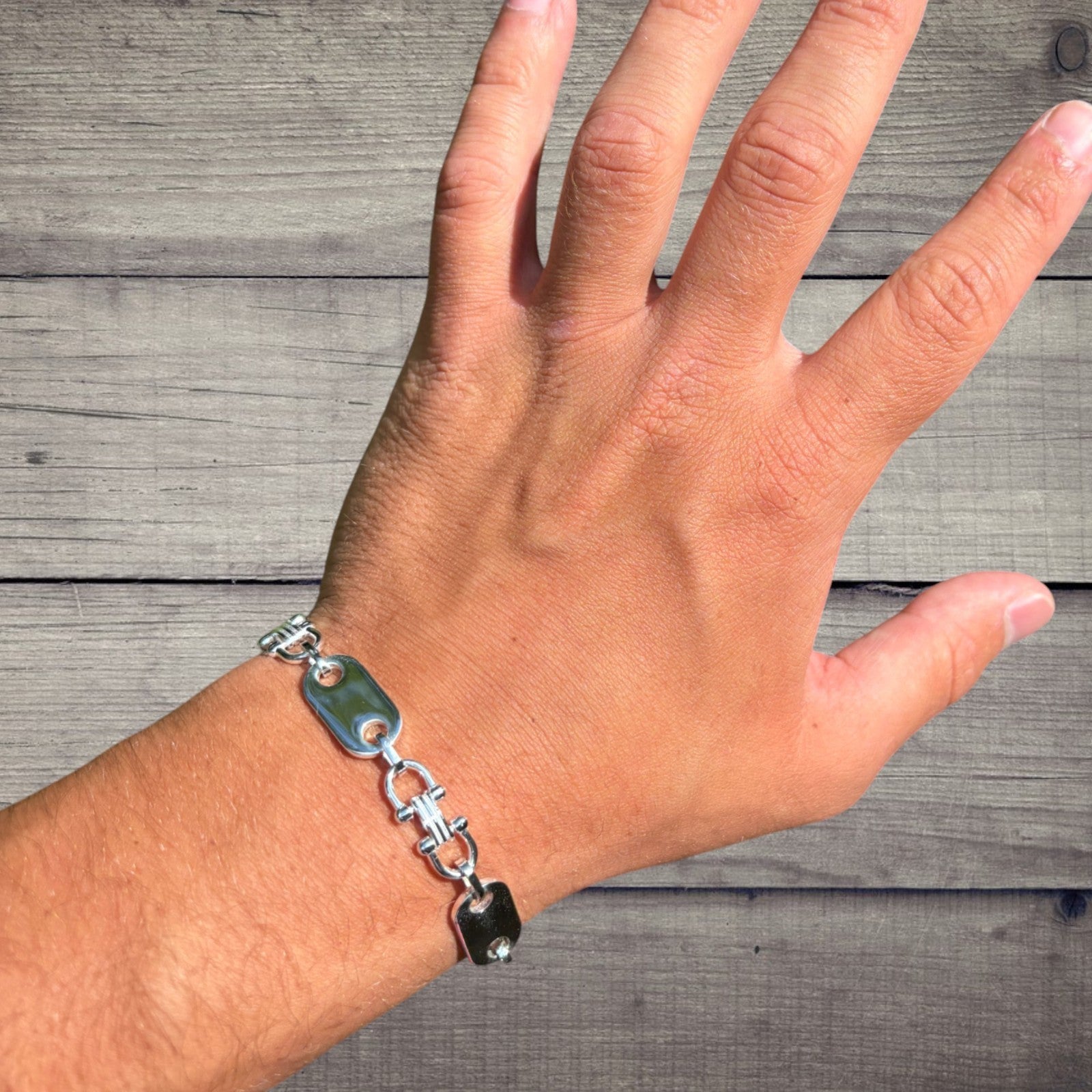 925 Sterling Silver 10mm Custom Ferragamo Link Bracelet