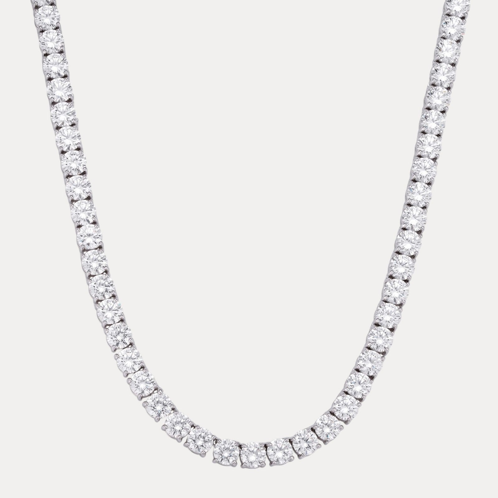 925 Sterling Silver 6mm Tennis Chain Necklace - CZ Or Moissanite