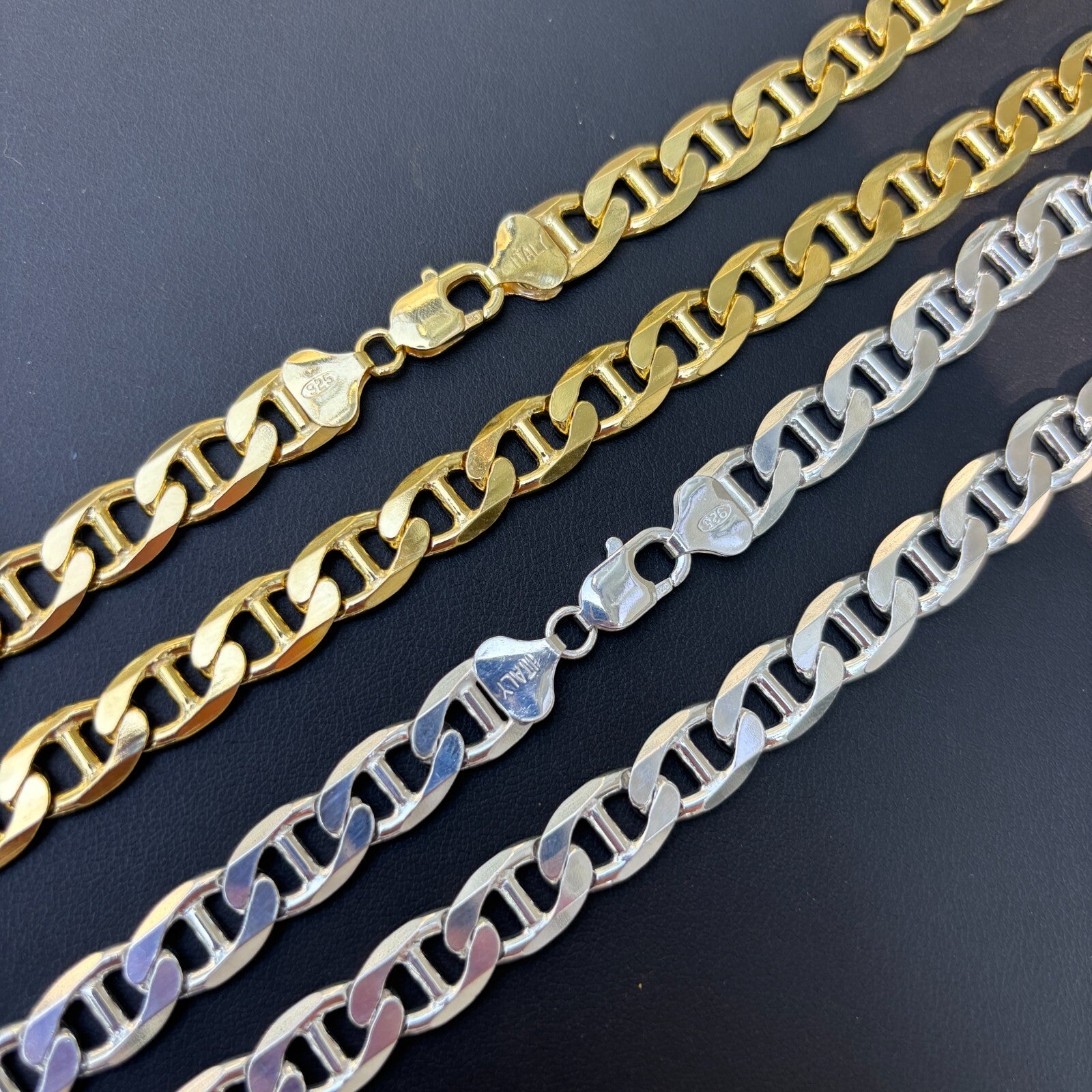 925 Sterling Silver 10mm Mariner Chain Necklace