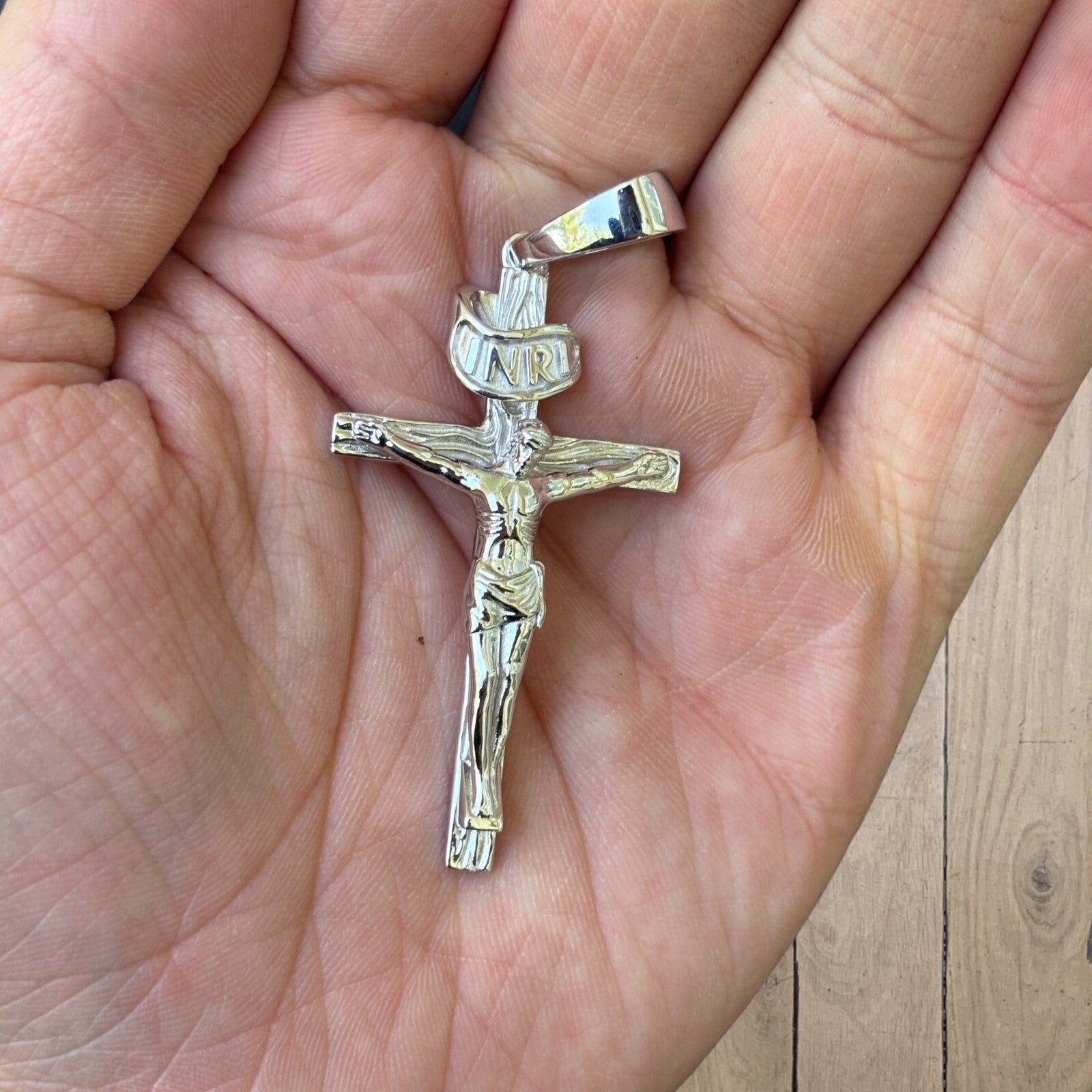 925 Sterling Silver Crucifix Cross Pendant - Large