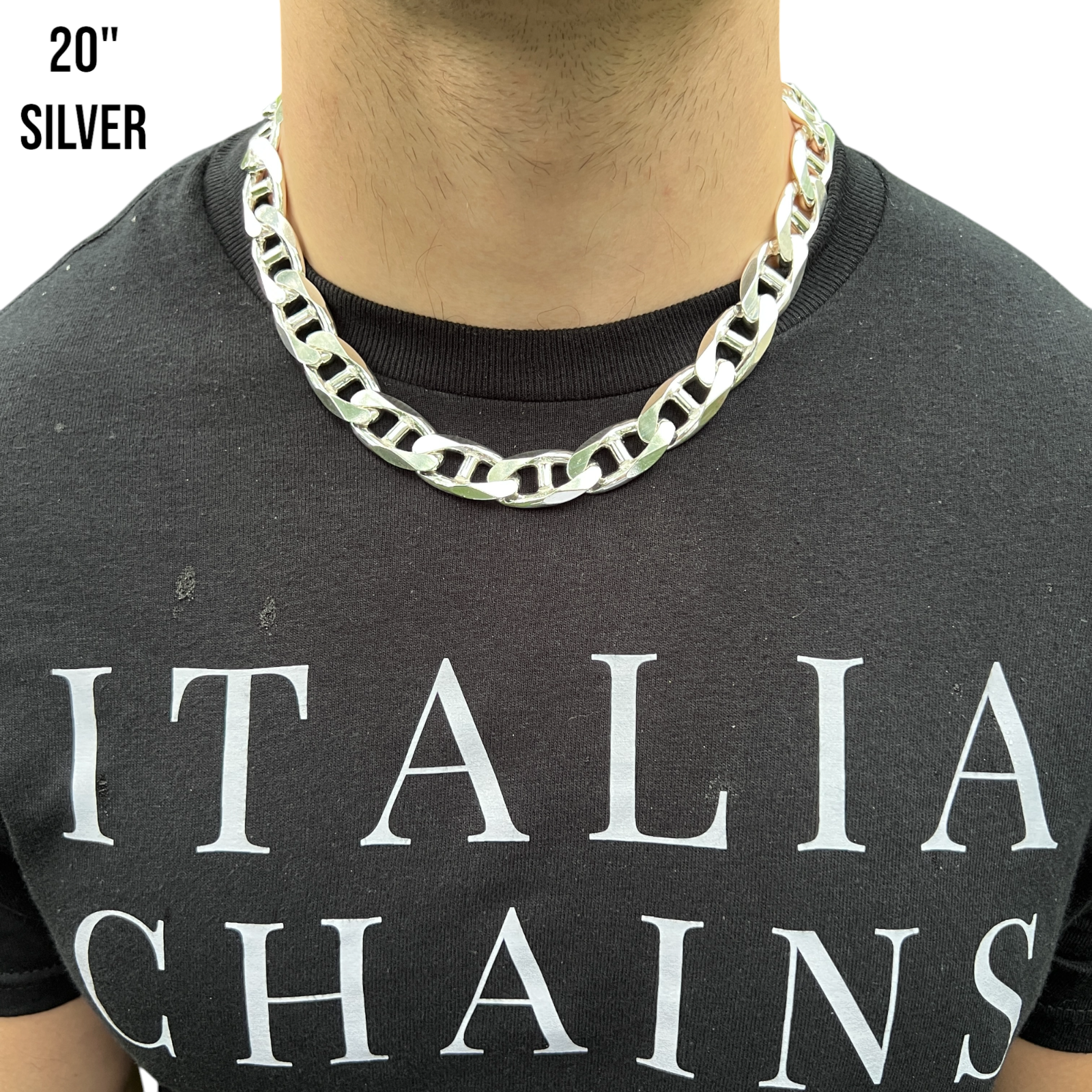 925 Sterling Silver 16mm Mariner Chain Necklace
