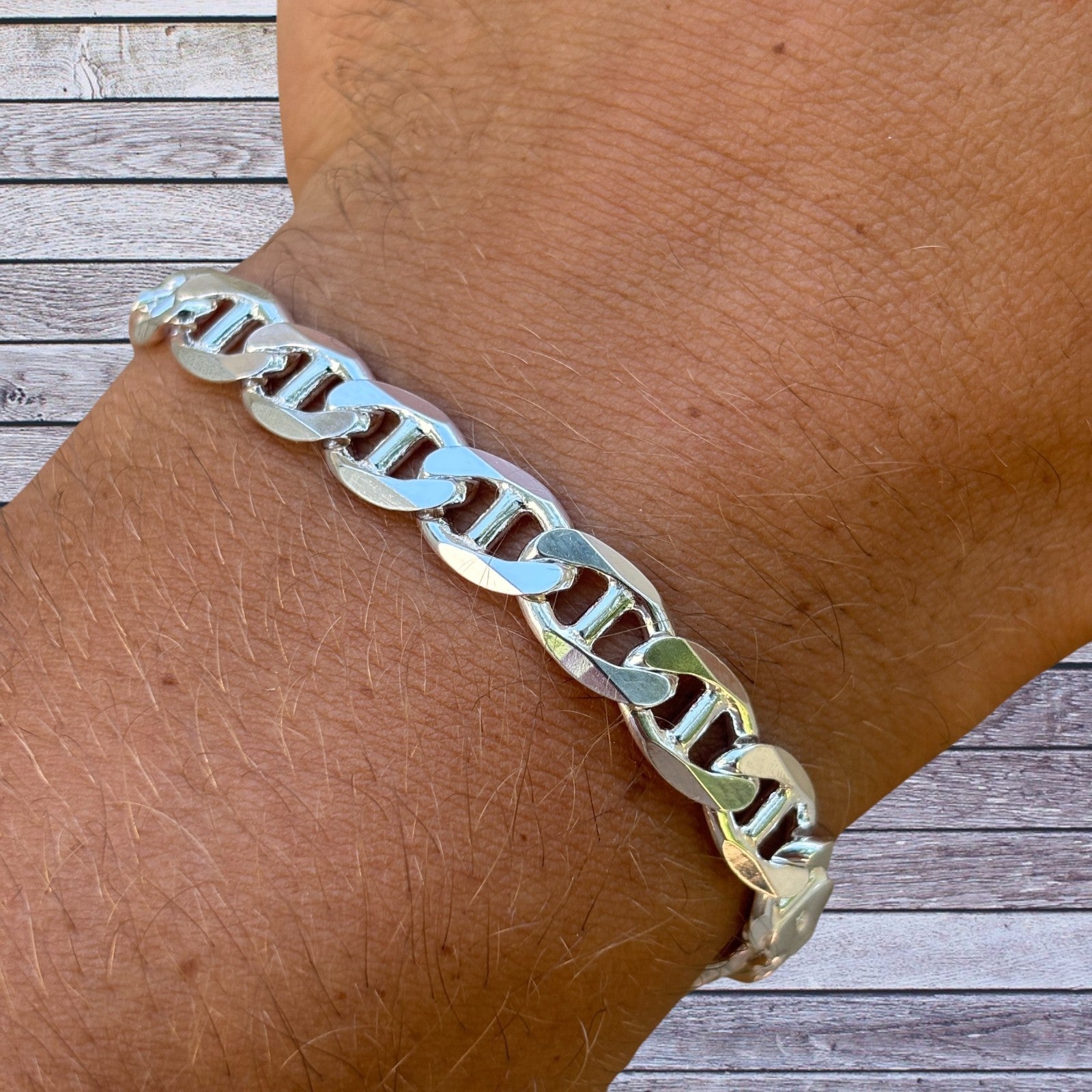 925 Sterling Silver 8mm Mariner Bracelet