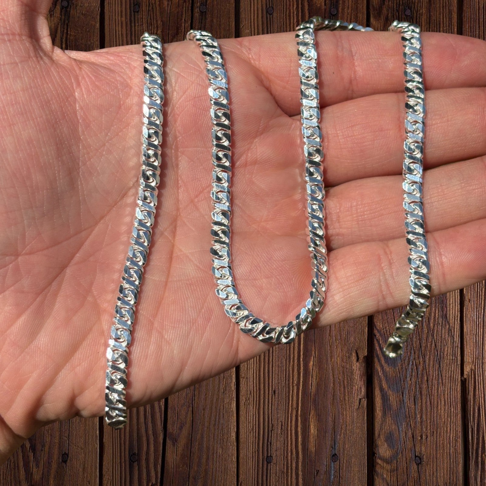 925 Sterling Silver 5mm Dollar Chain Necklace