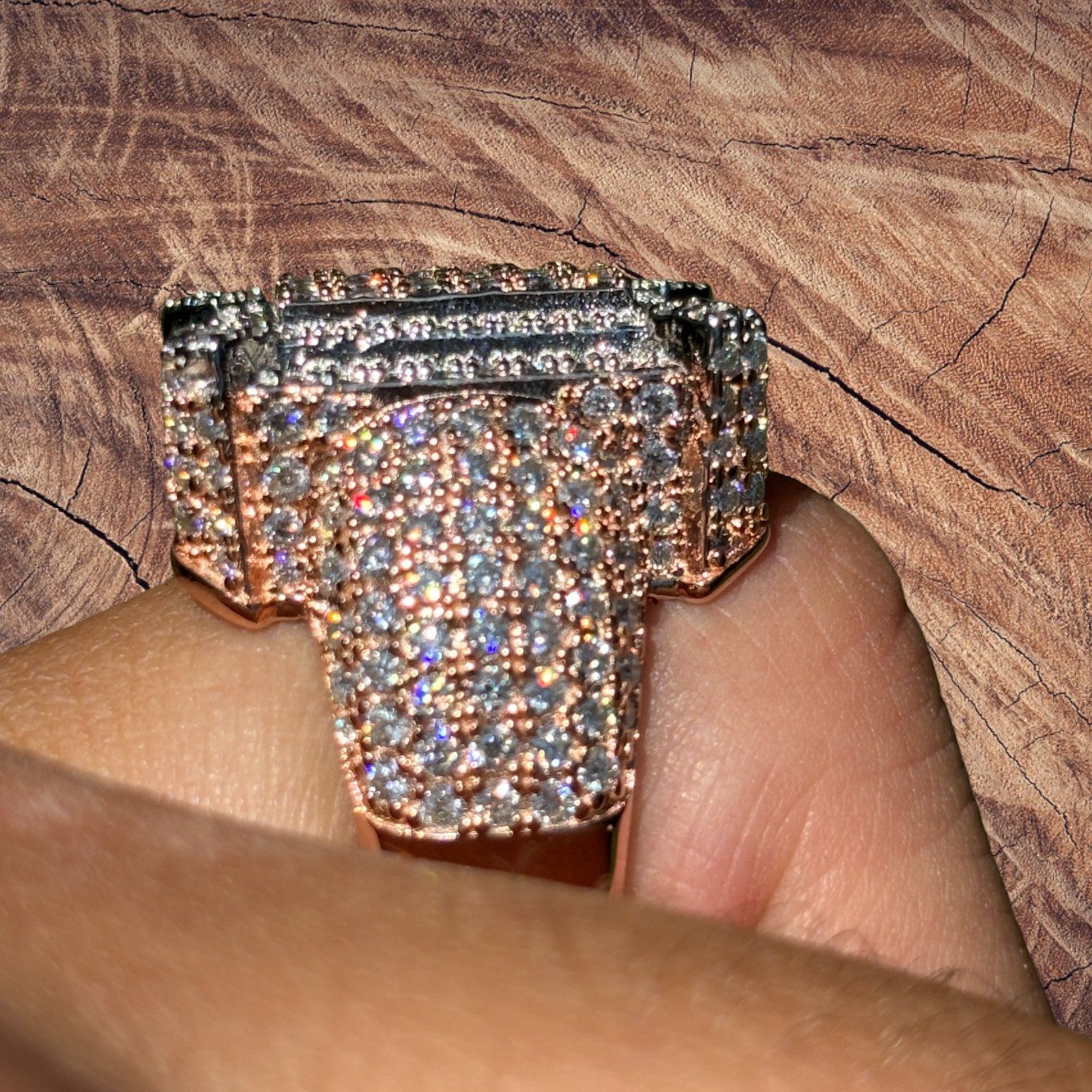 925 Sterling Silver Moissanite Cluster Ring