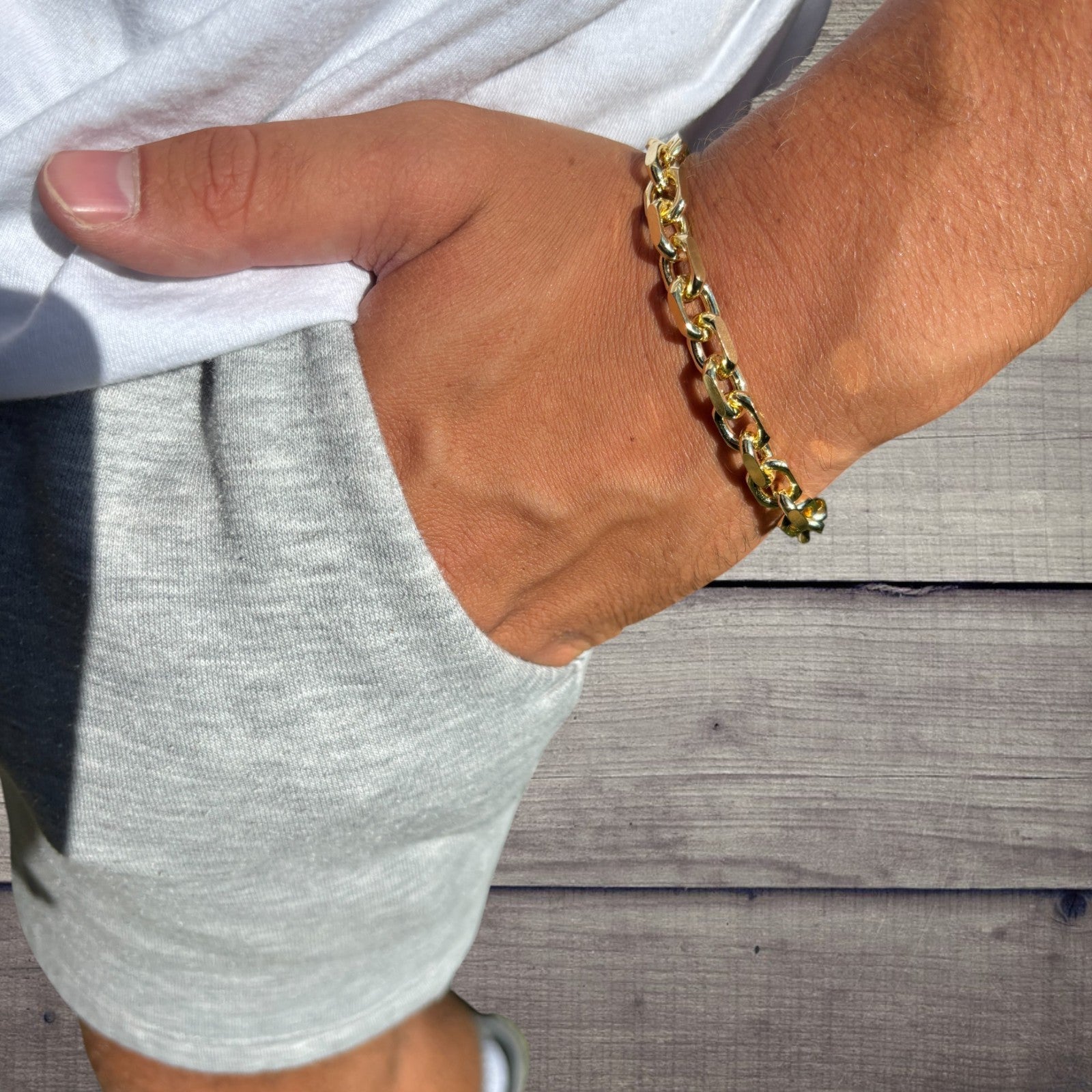 925 Sterling Silver 8mm Anchor Cable Bracelet