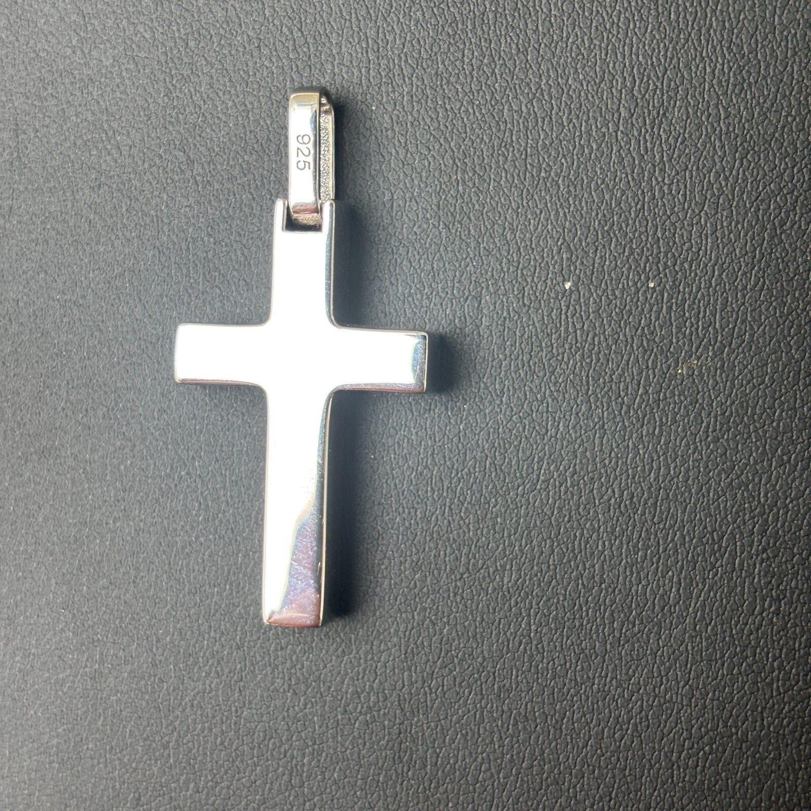 925 Sterling Silver Wooden Cross Pendant - Small