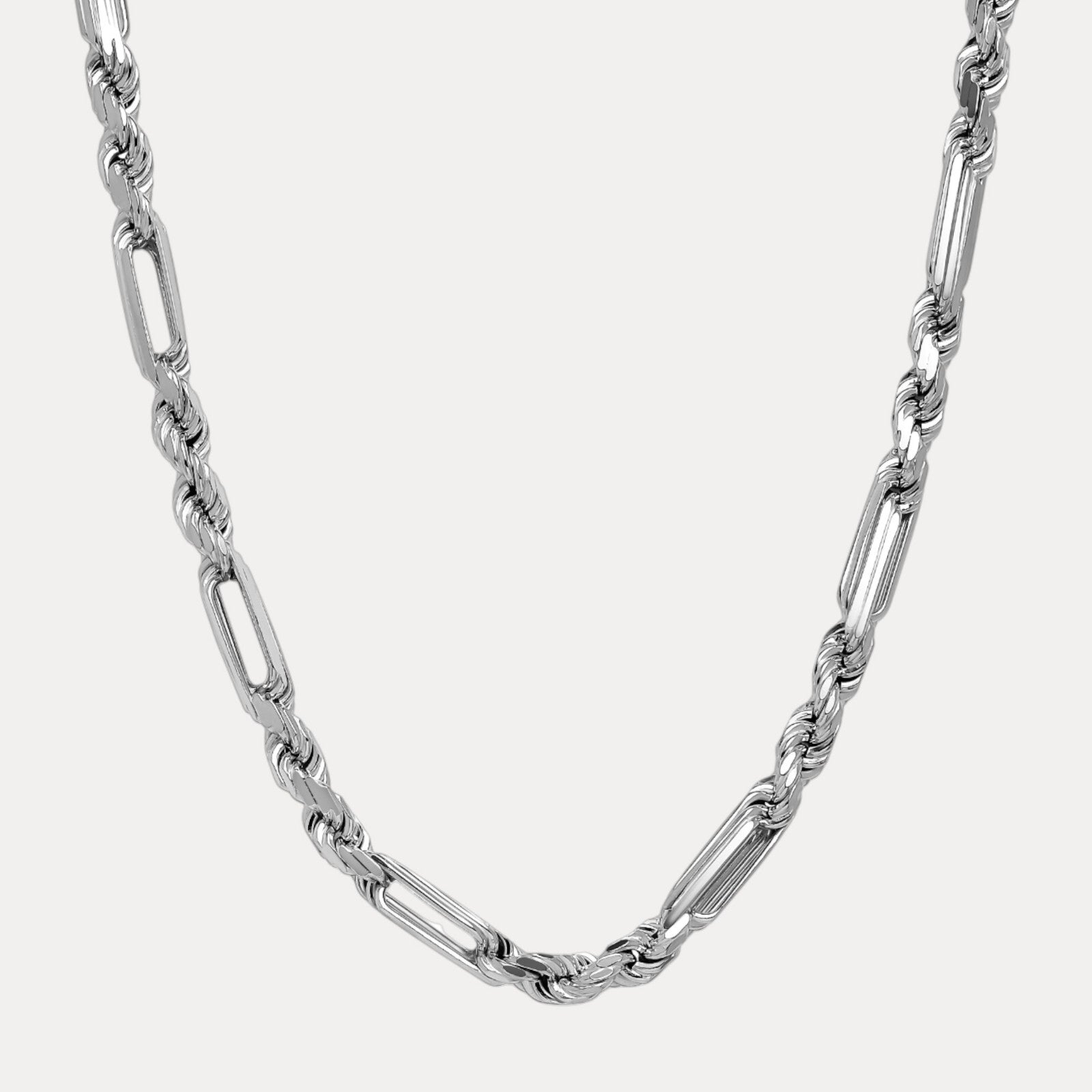 925 Sterling Silver 10mm Figarope Milano Chain Necklace