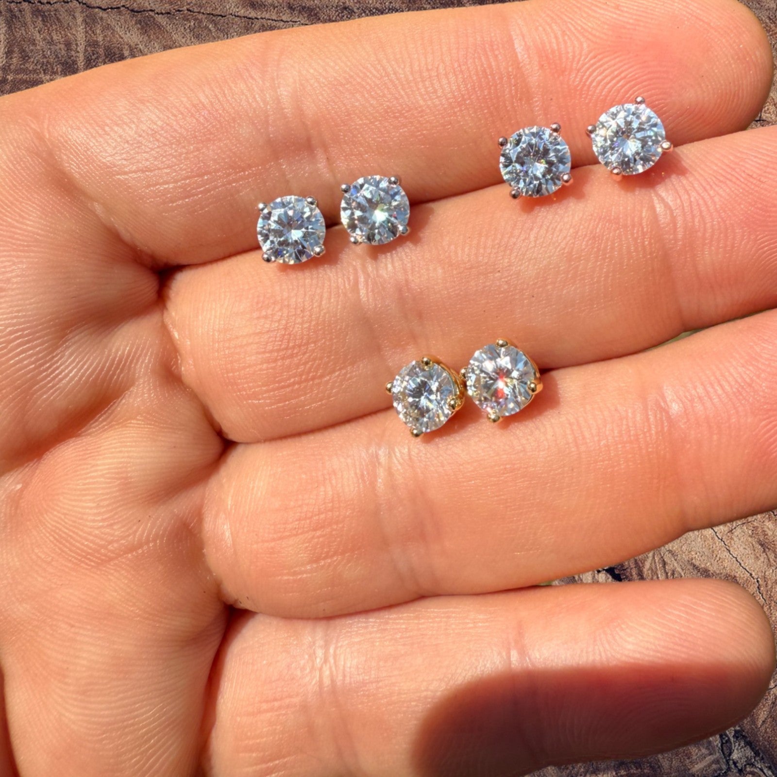 925 Sterling Silver 6.5mm Moissanite Earrings 2ct TW Studs