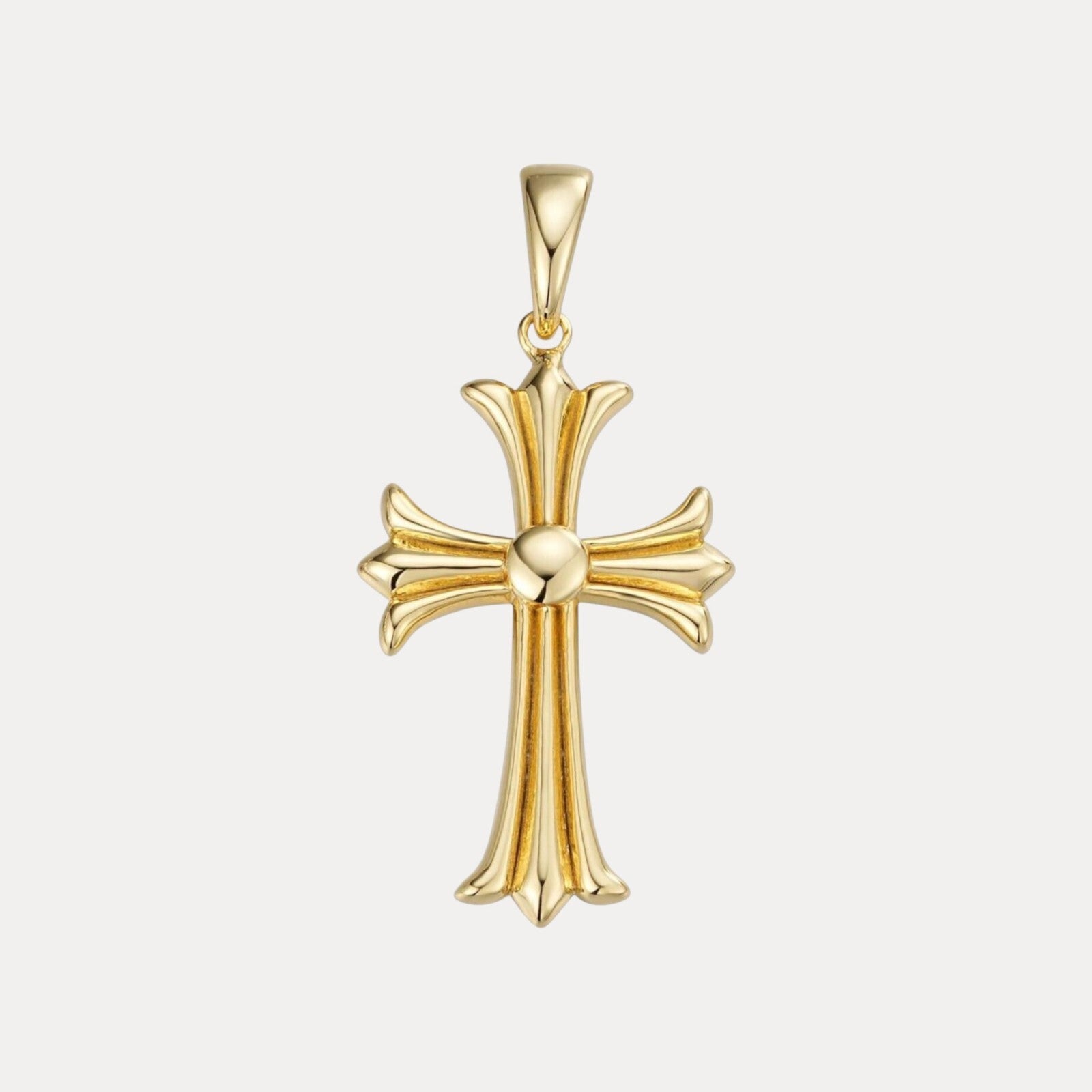 925 Sterling Silver Cross Hearts Pendant - Small