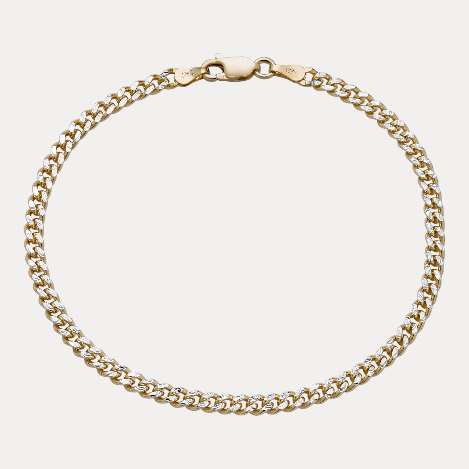 925 Sterling Silver 3mm Diamond Cut Miami Cuban Bracelet