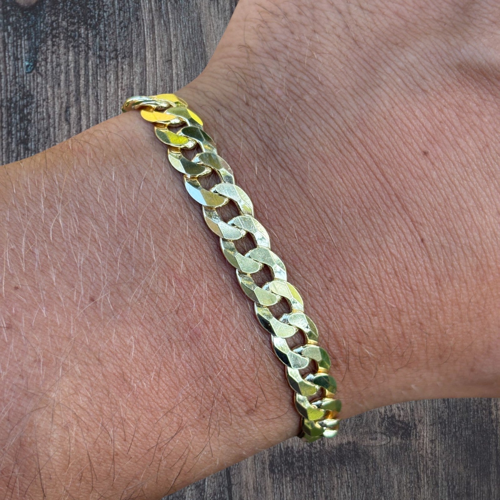 925 Sterling Silver 8mm Flat Curb Bracelet