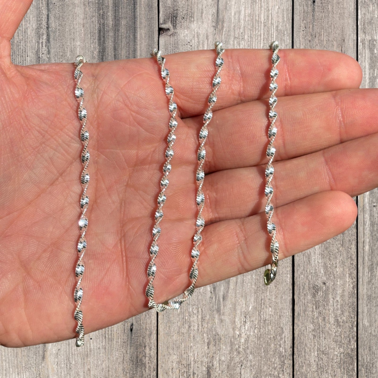 925 Sterling Silver 2.5mm Singapore Chain Necklace