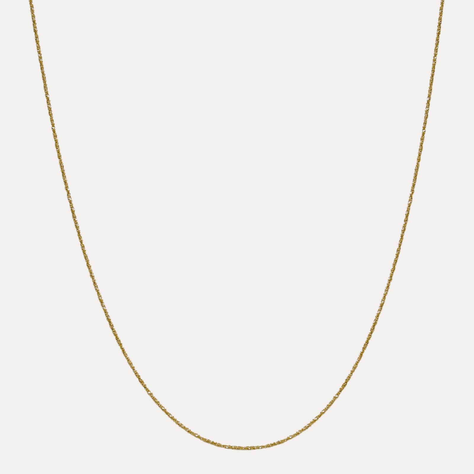 925 Sterling Silver 2mm Sparkle Rock Chain Necklace