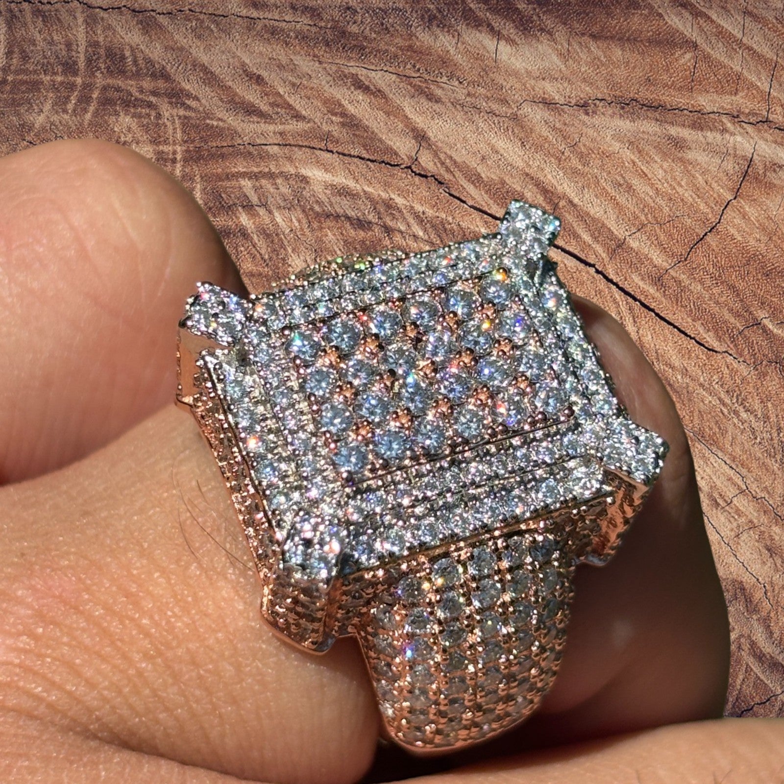 925 Sterling Silver Moissanite Cluster Ring