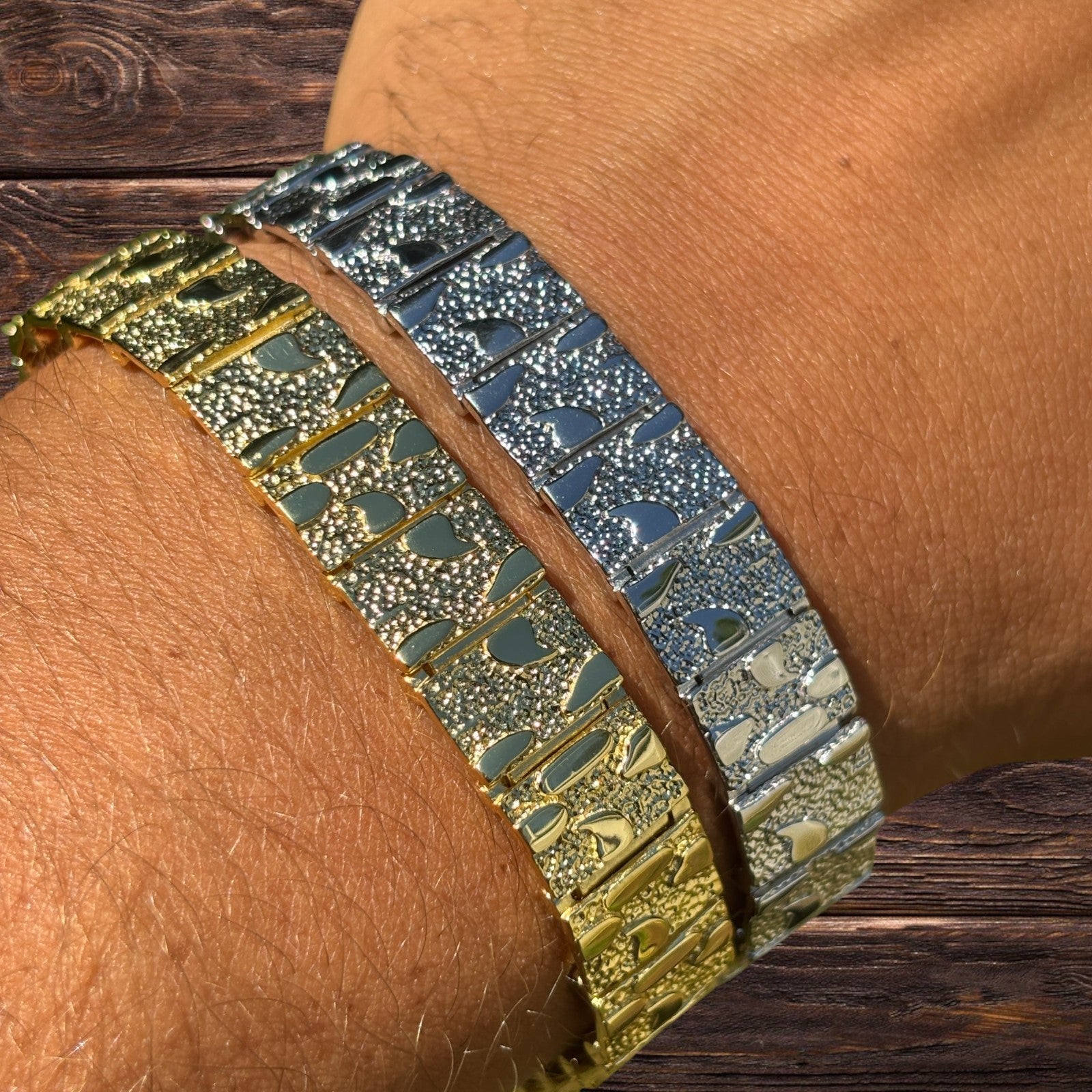 925 Sterling Silver 12mm Custom Nugget Link Bracelet