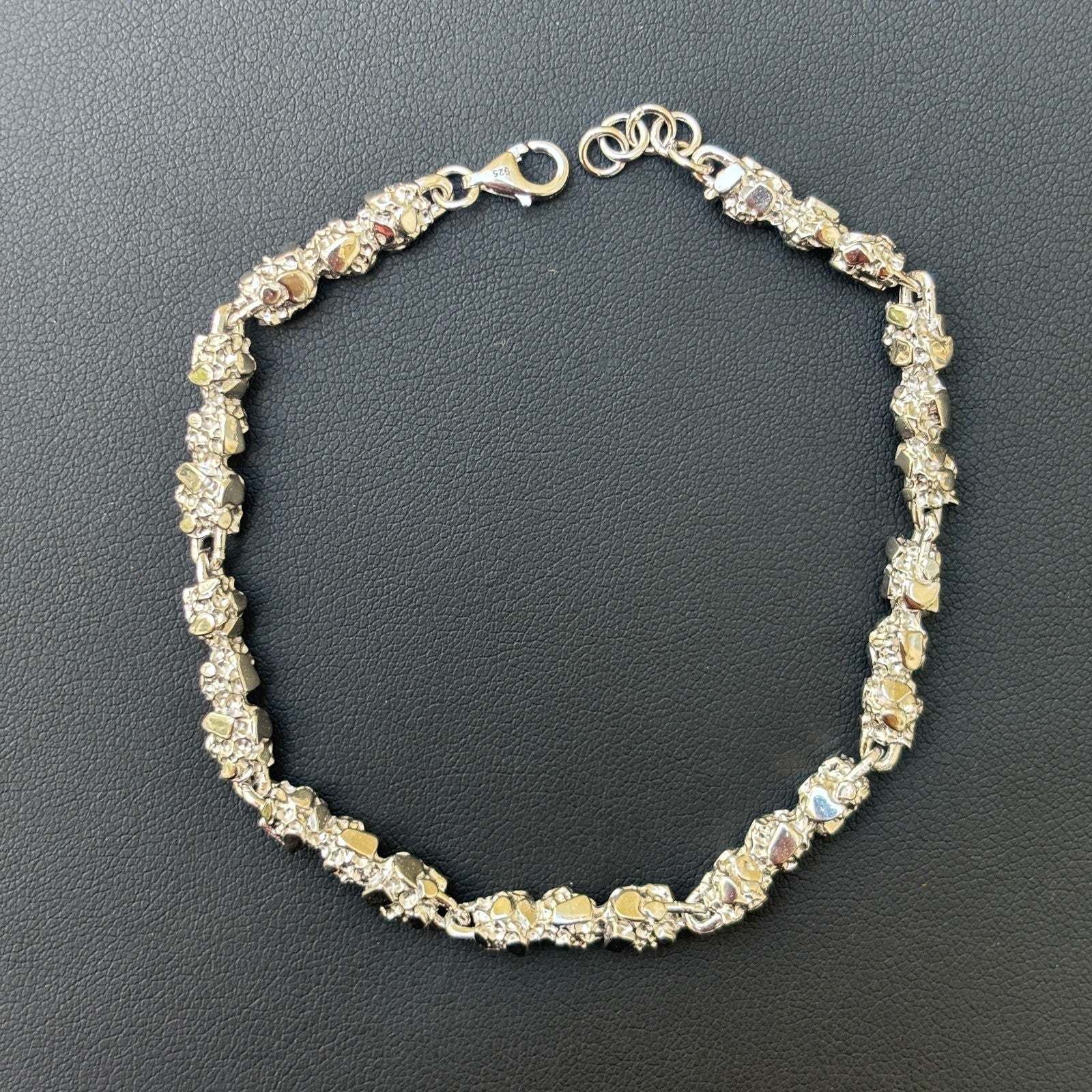 925 Sterling Silver 5mm Nugget Bracelet