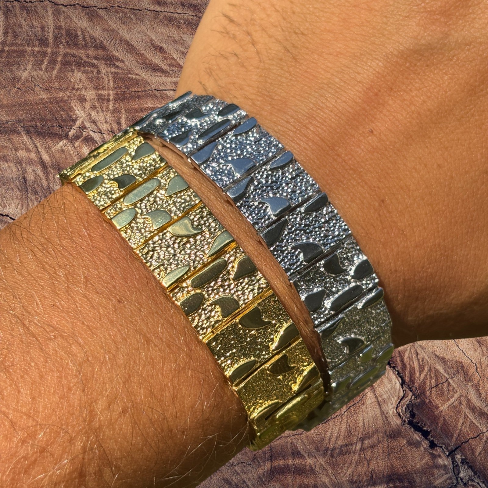 925 Sterling Silver 16mm Custom Nugget Link Bracelet