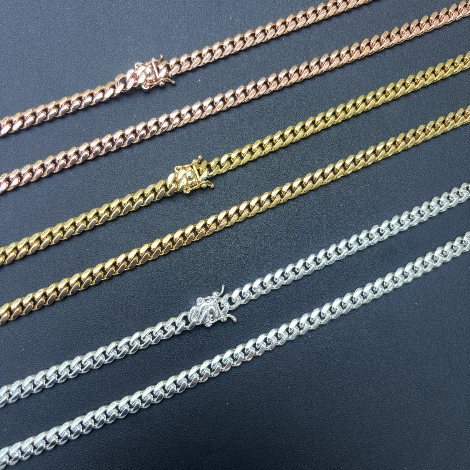 925 Sterling Silver 6mm Miami Cuban W. Box Clasp Chain Necklace