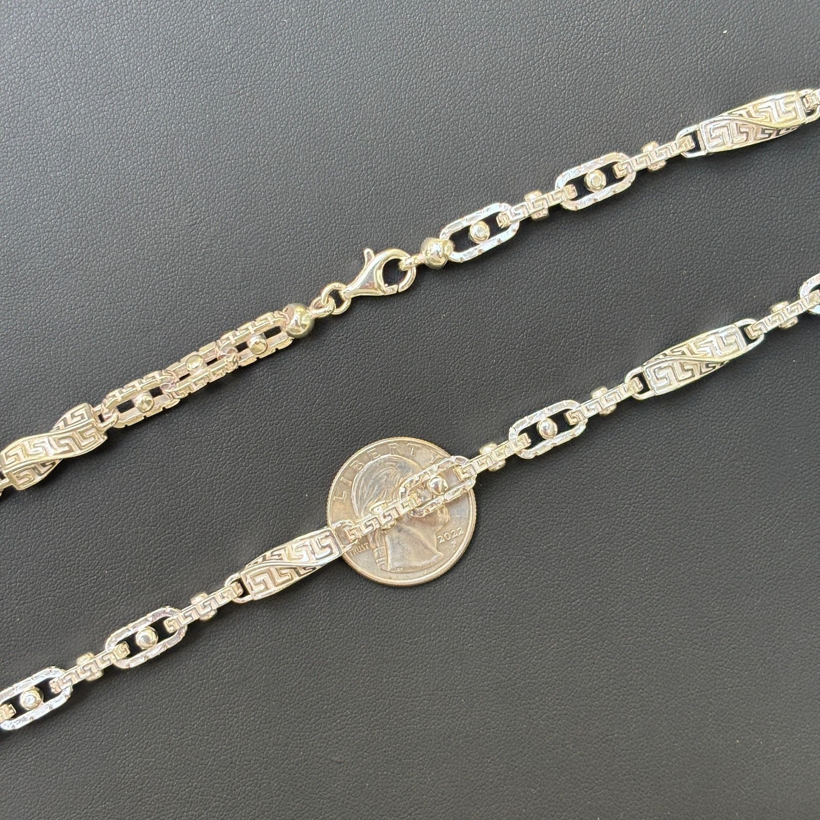 925 Sterling Silver 7.5mm Ferragamo Mariner Chain Necklace
