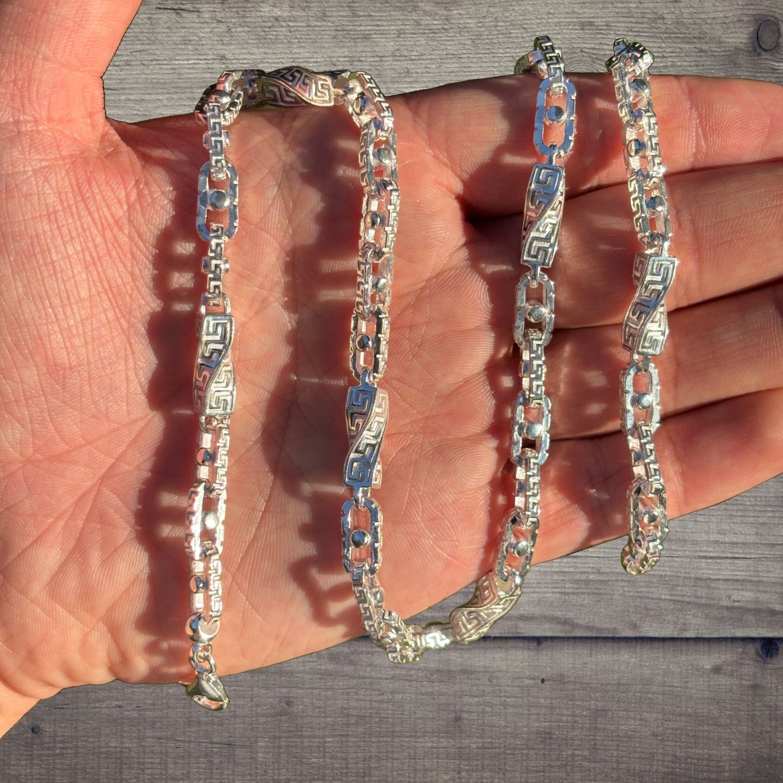 925 Sterling Silver 7.5mm Ferragamo Mariner Chain Necklace