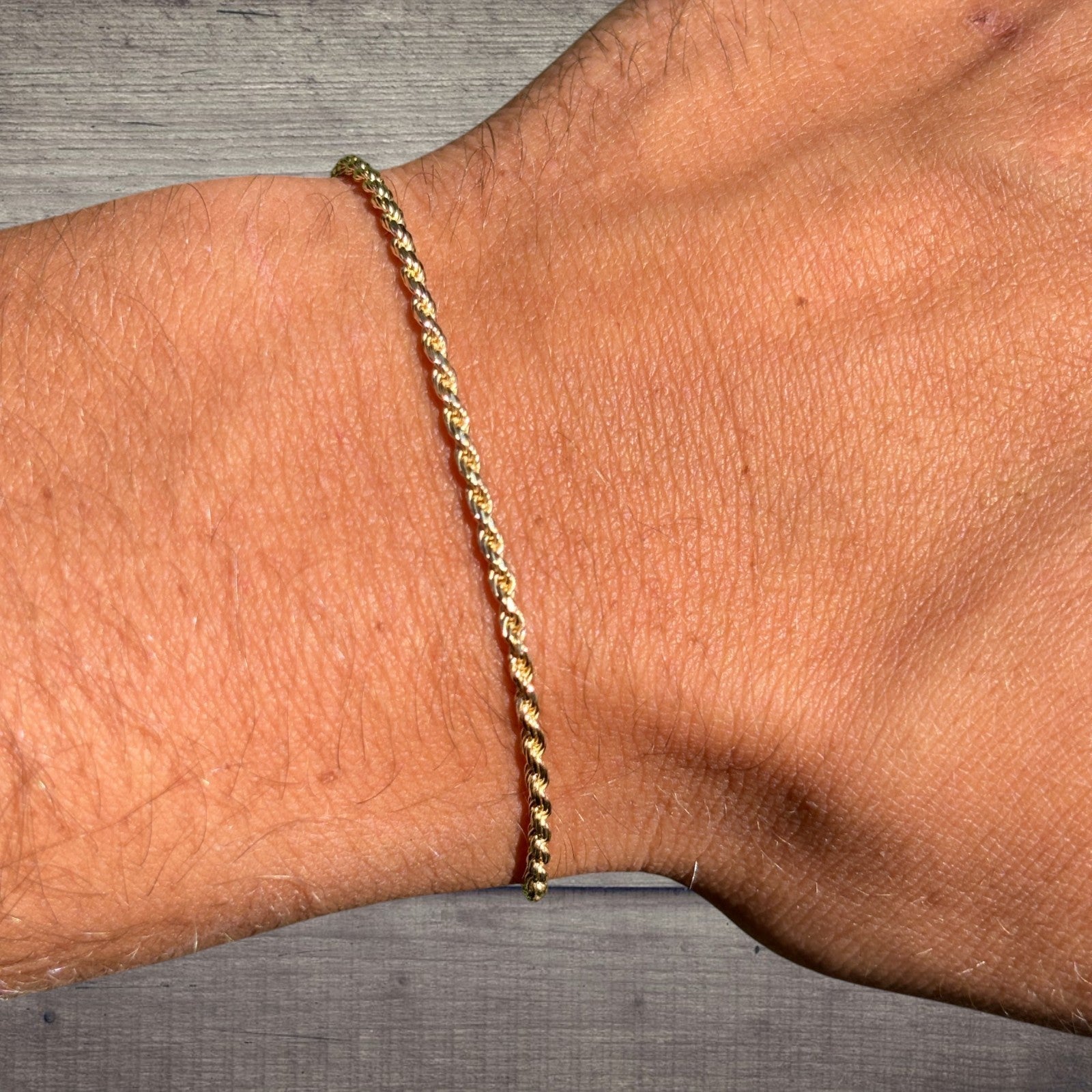 925 Sterling Silver 2mm Diamond Cut Rope Bracelet