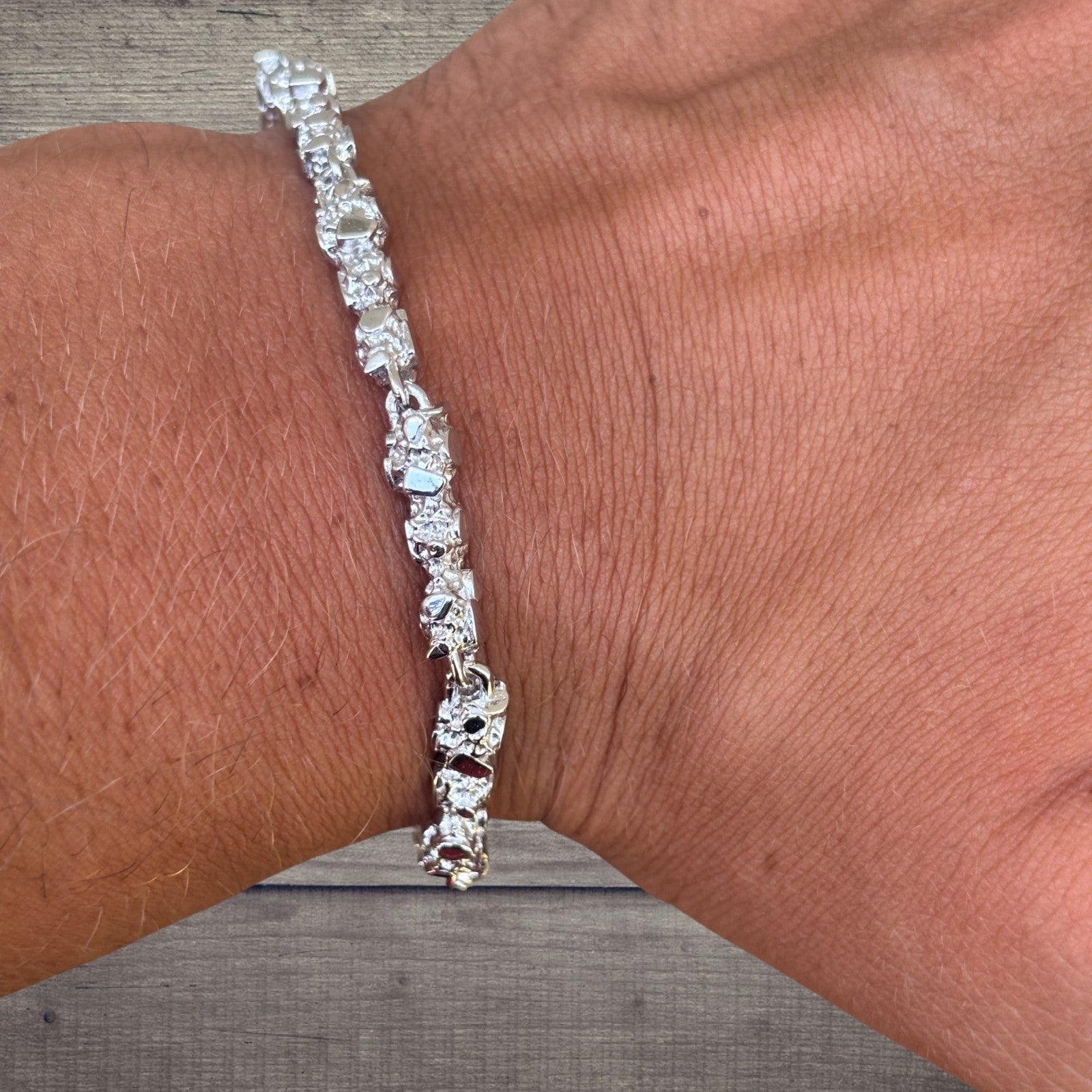 925 Sterling Silver 5mm Nugget Bracelet