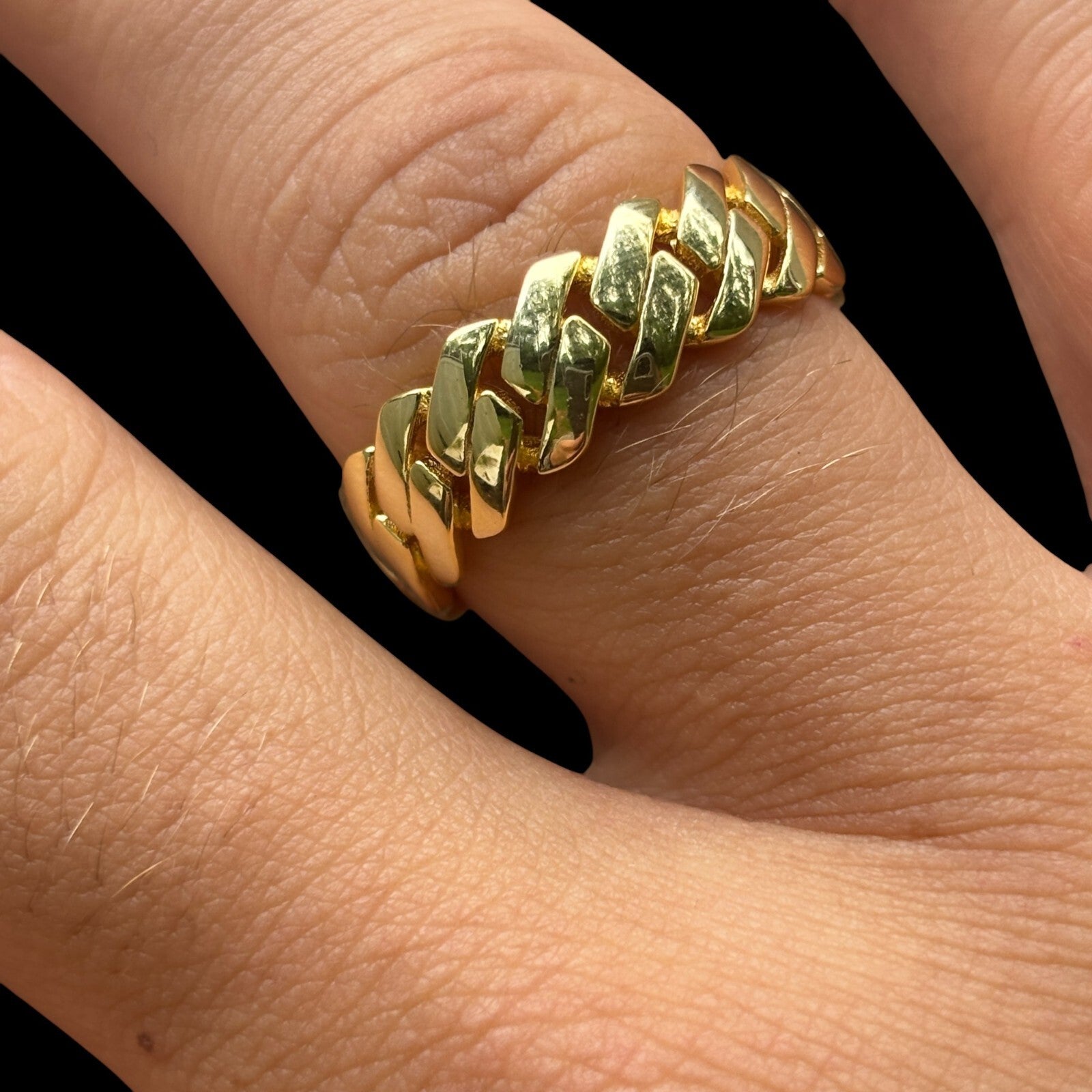 925 Sterling Silver Prong Cuban Ring - ITALIA Chains