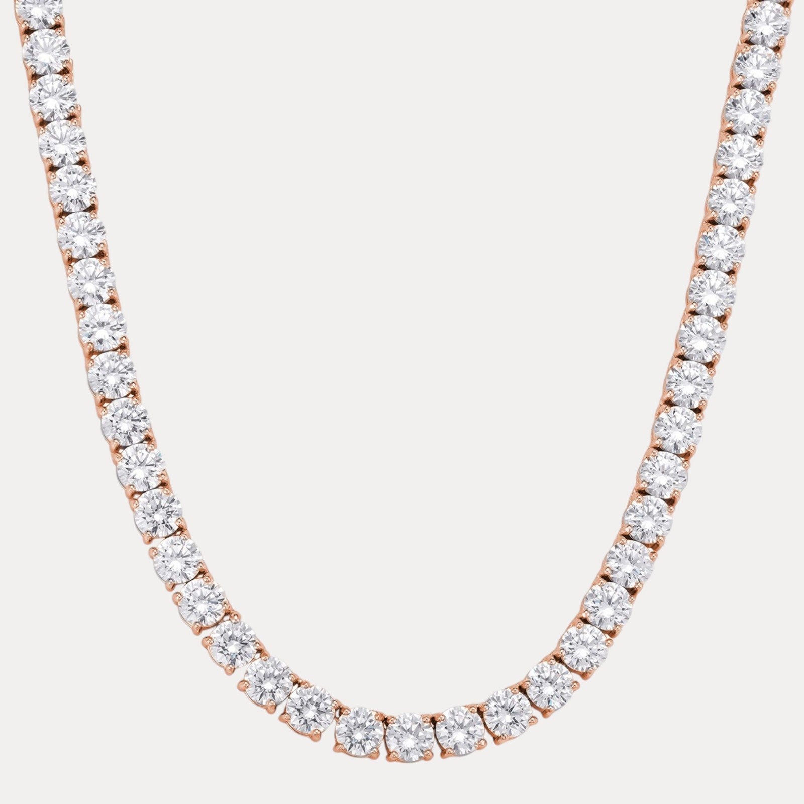925 Sterling Silver 7mm Tennis Chain Necklace - CZ Or Moissanite