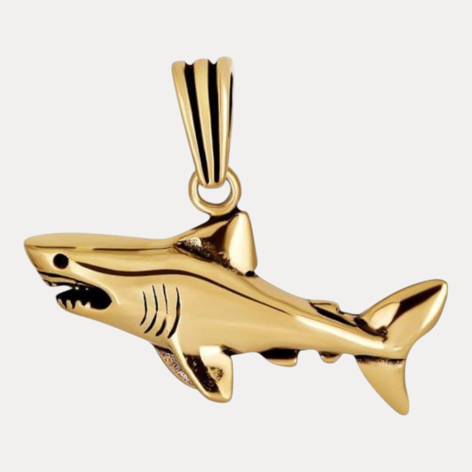 925 Sterling Silver Great White Shark Pendant