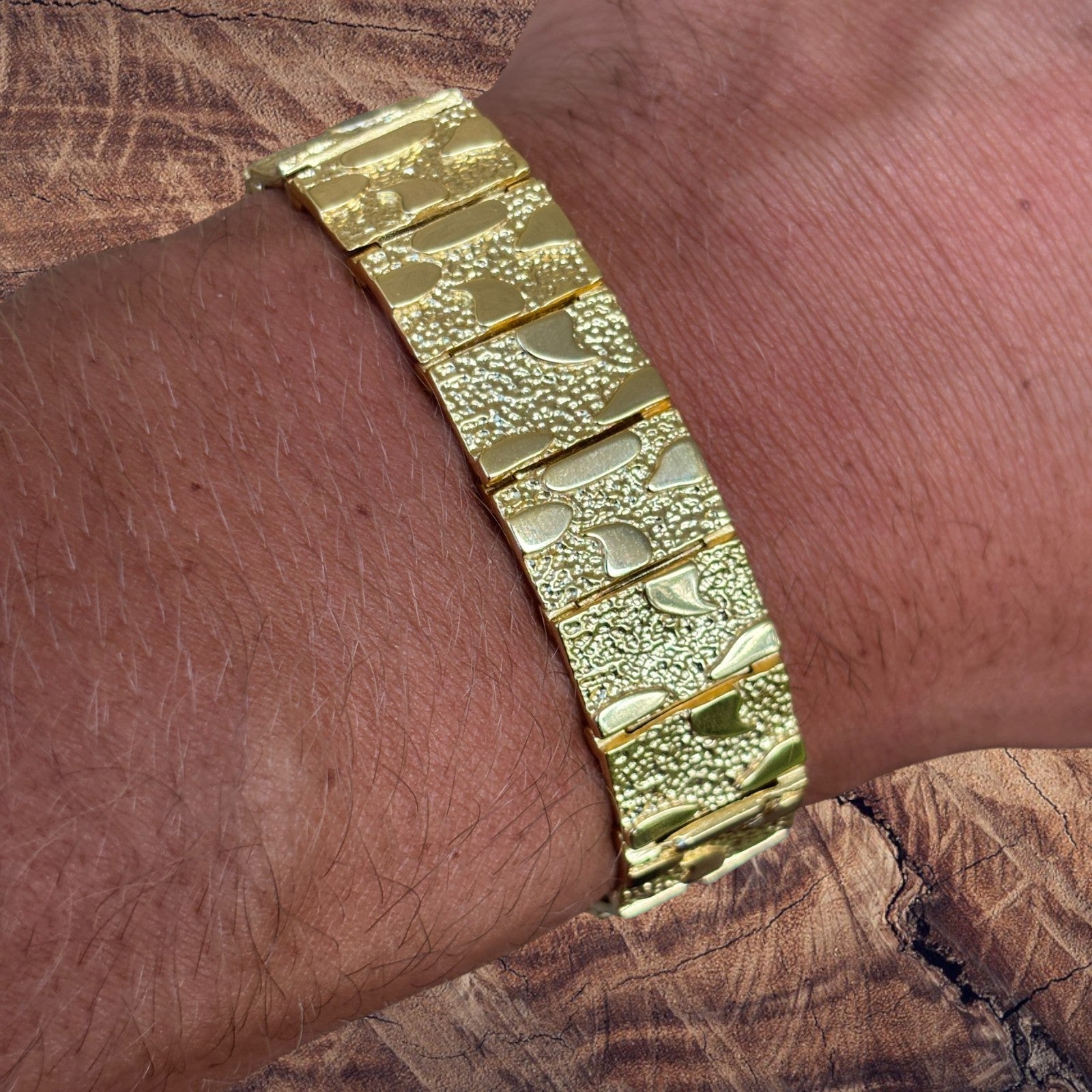 925 Sterling Silver 16mm Custom Nugget Link Bracelet