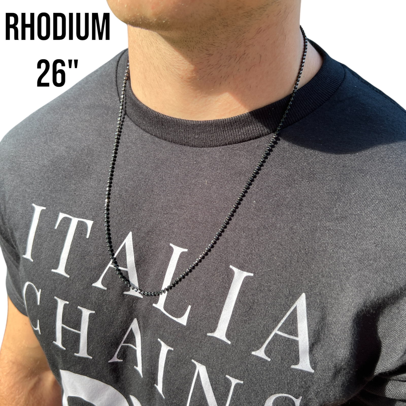 925 Sterling Silver 2.5mm Bead Chain Necklace