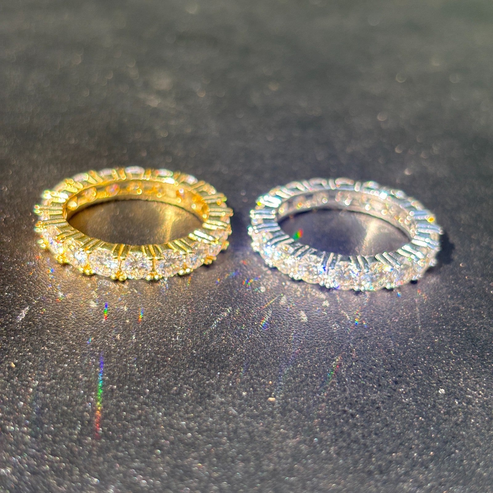 925 Sterling Silver 4mm Moissanite Wedding Band Eternity Ring