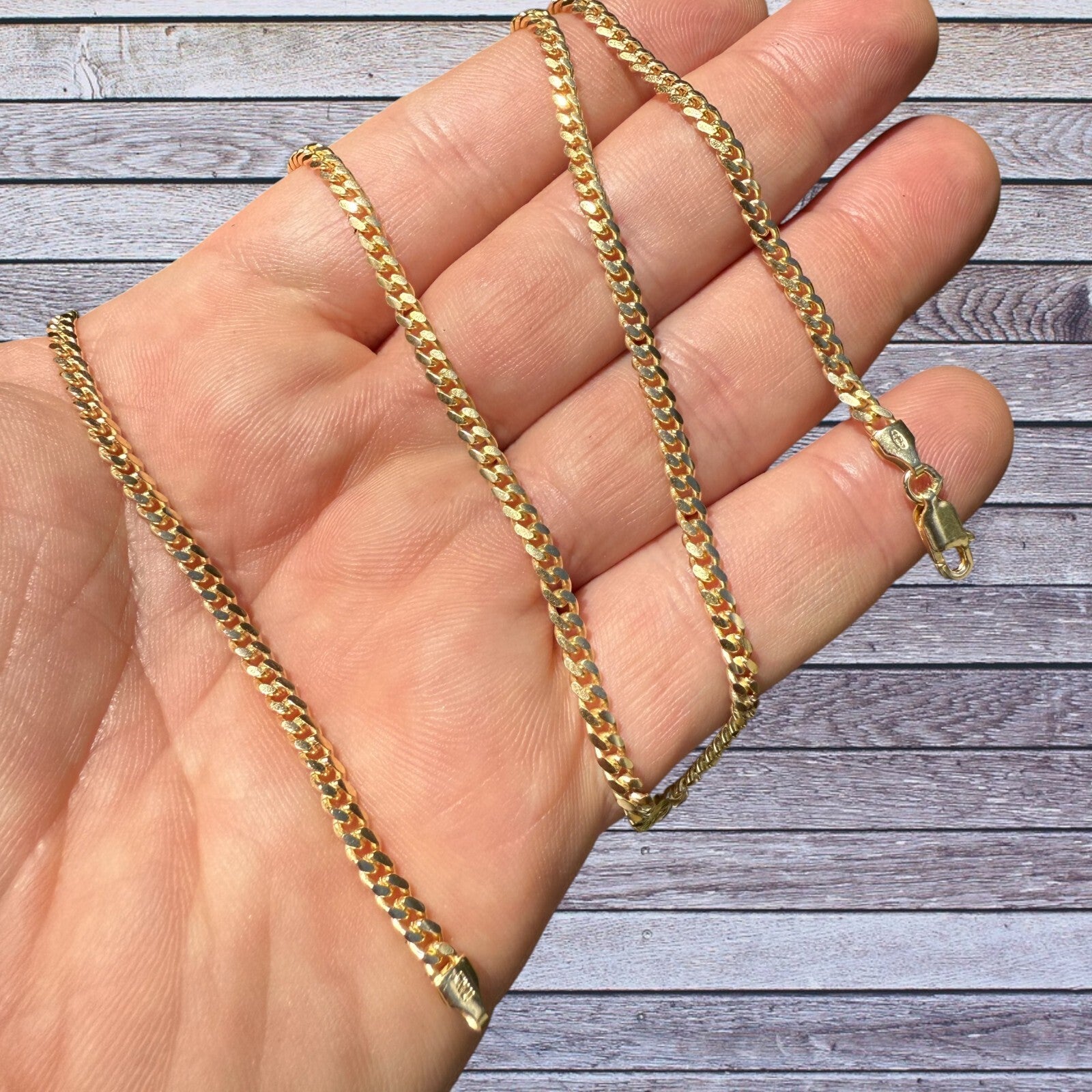 925 Sterling Silver 2.5mm Miami Cuban Chain Necklace