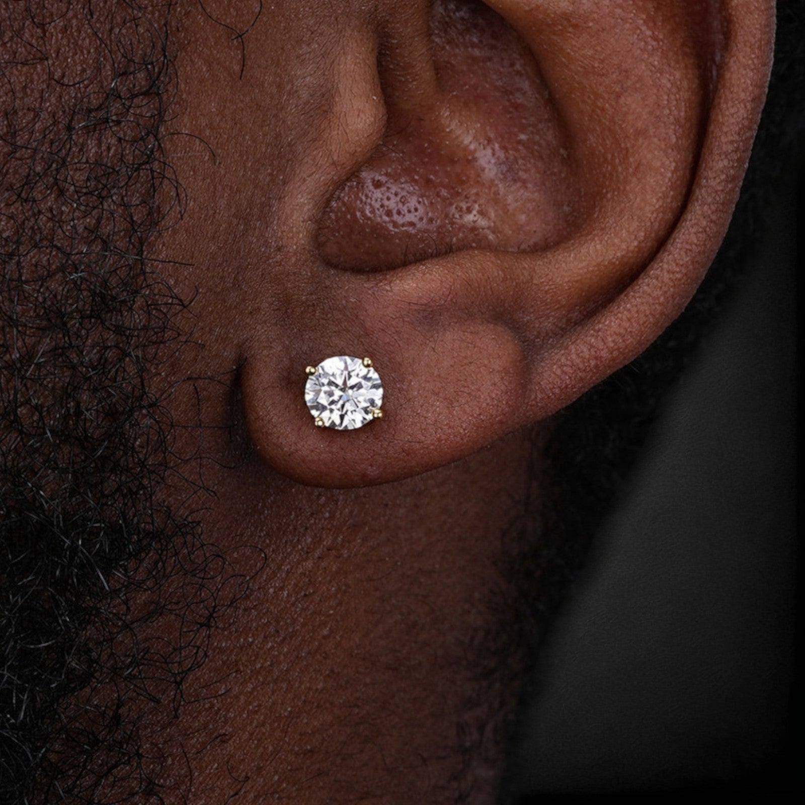 925 Sterling Silver 6.5mm Moissanite Earrings 2ct TW Studs