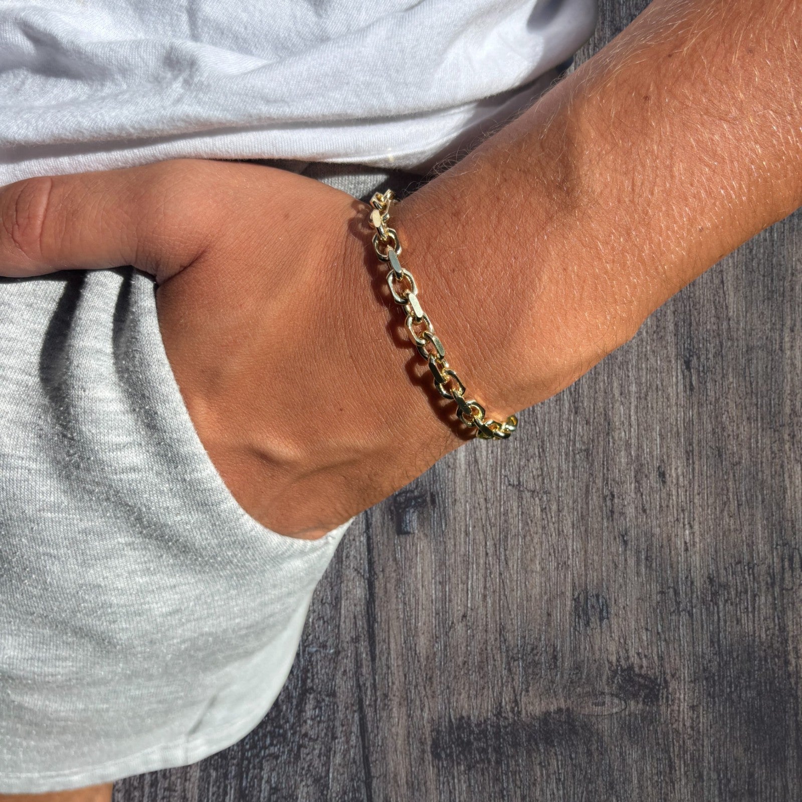 925 Sterling Silver 6mm Anchor Cable Bracelet