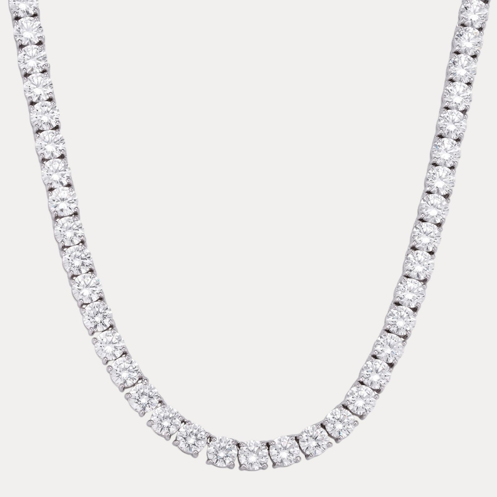 925 Sterling Silver 7mm Tennis Chain Necklace - CZ Or Moissanite
