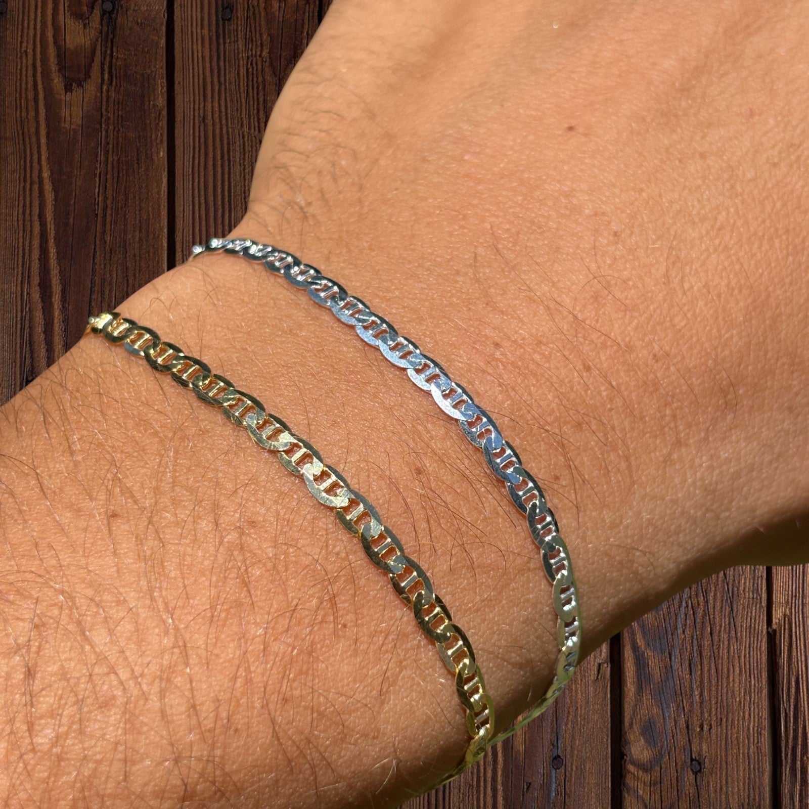 925 Sterling Silver 3mm Mariner Bracelet