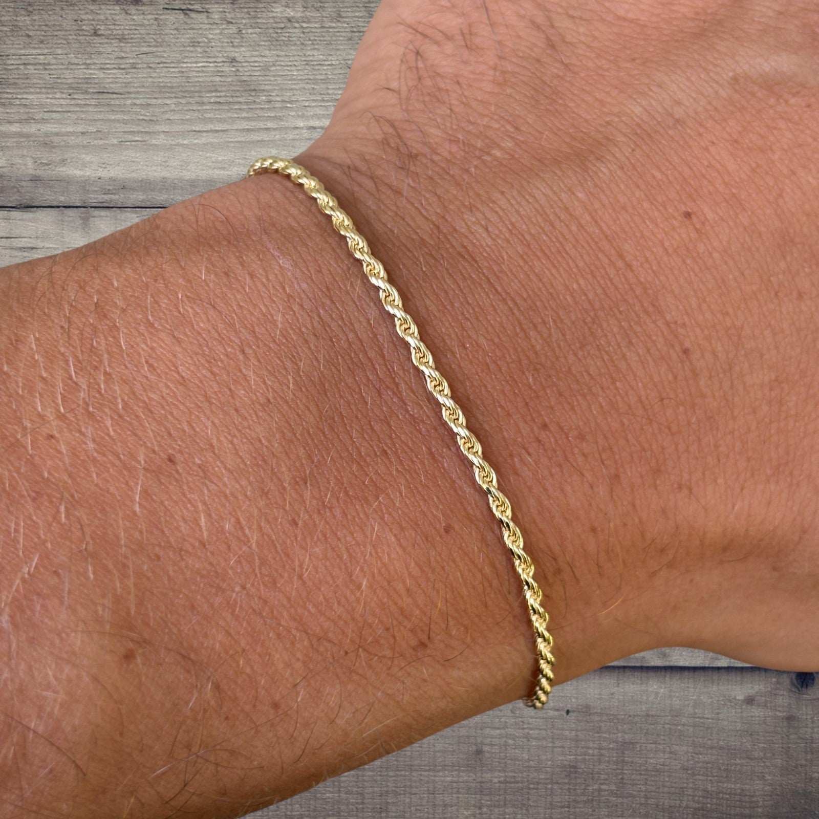 925 Sterling Silver 2mm Diamond Cut Rope Bracelet