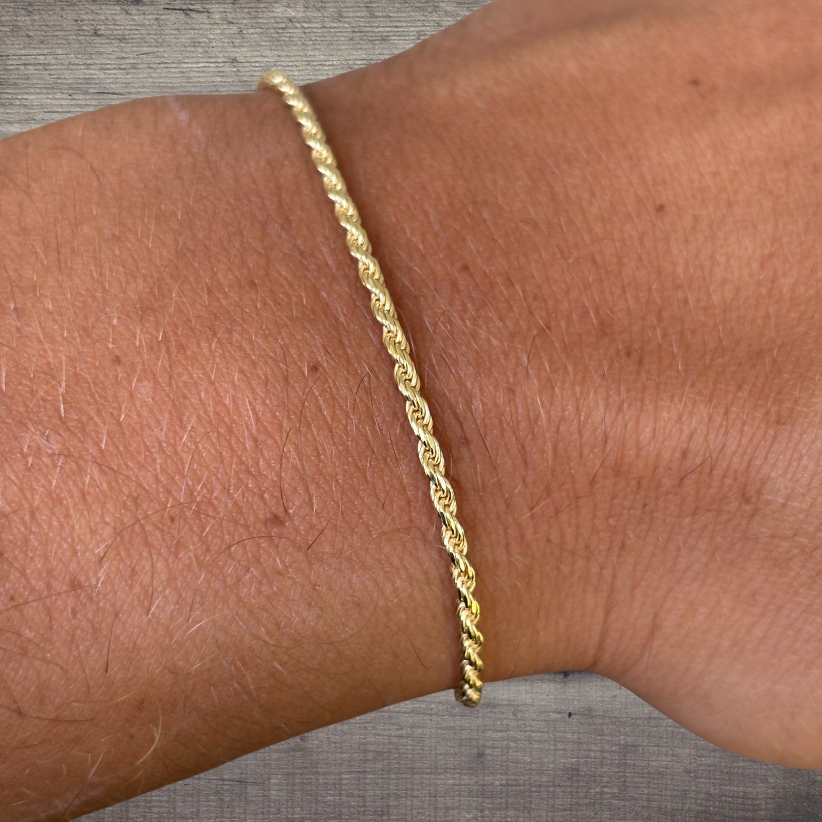 925 Sterling Silver 2mm Diamond Cut Rope Bracelet