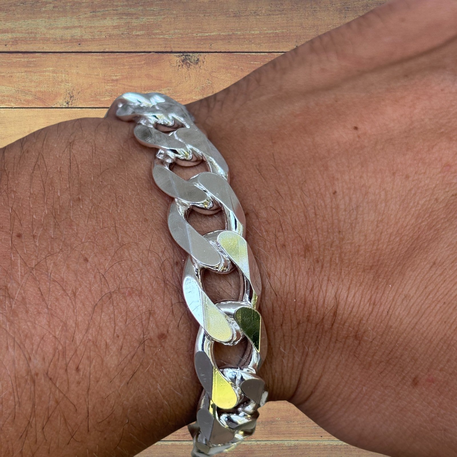 925 Sterling Silver 13.5mm Curb Bracelet